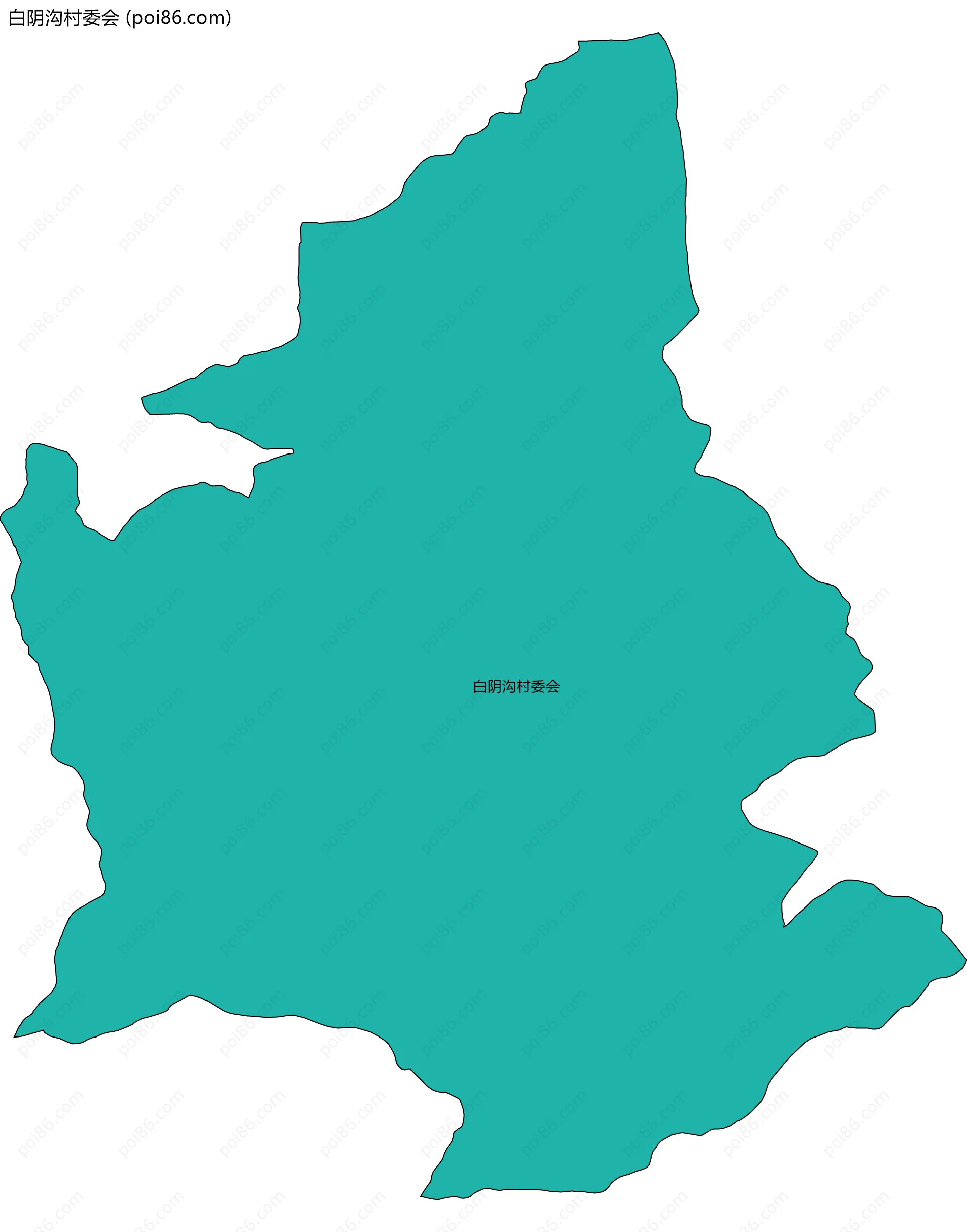 白阴沟村委会边界地图