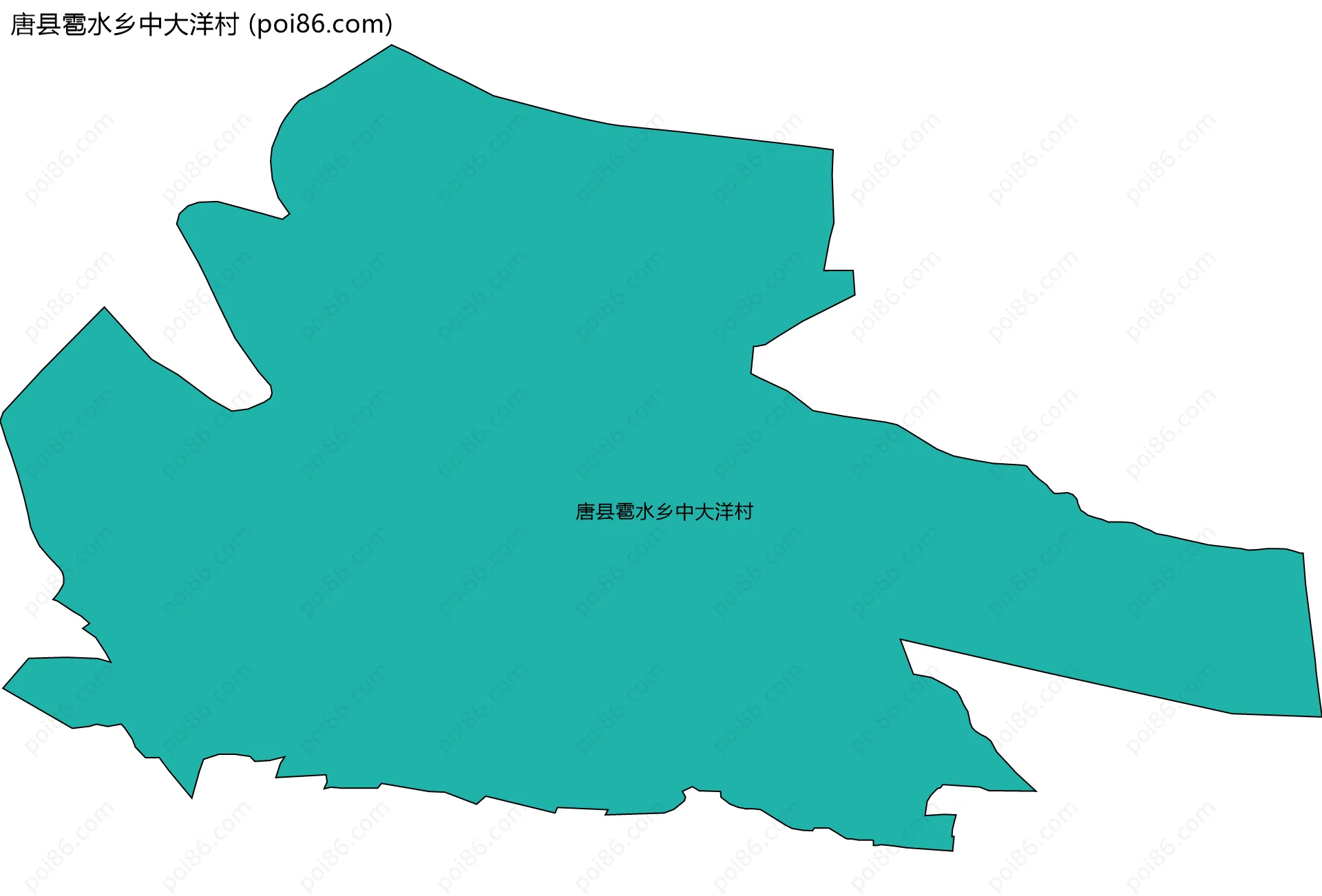唐县雹水乡中大洋村边界地图