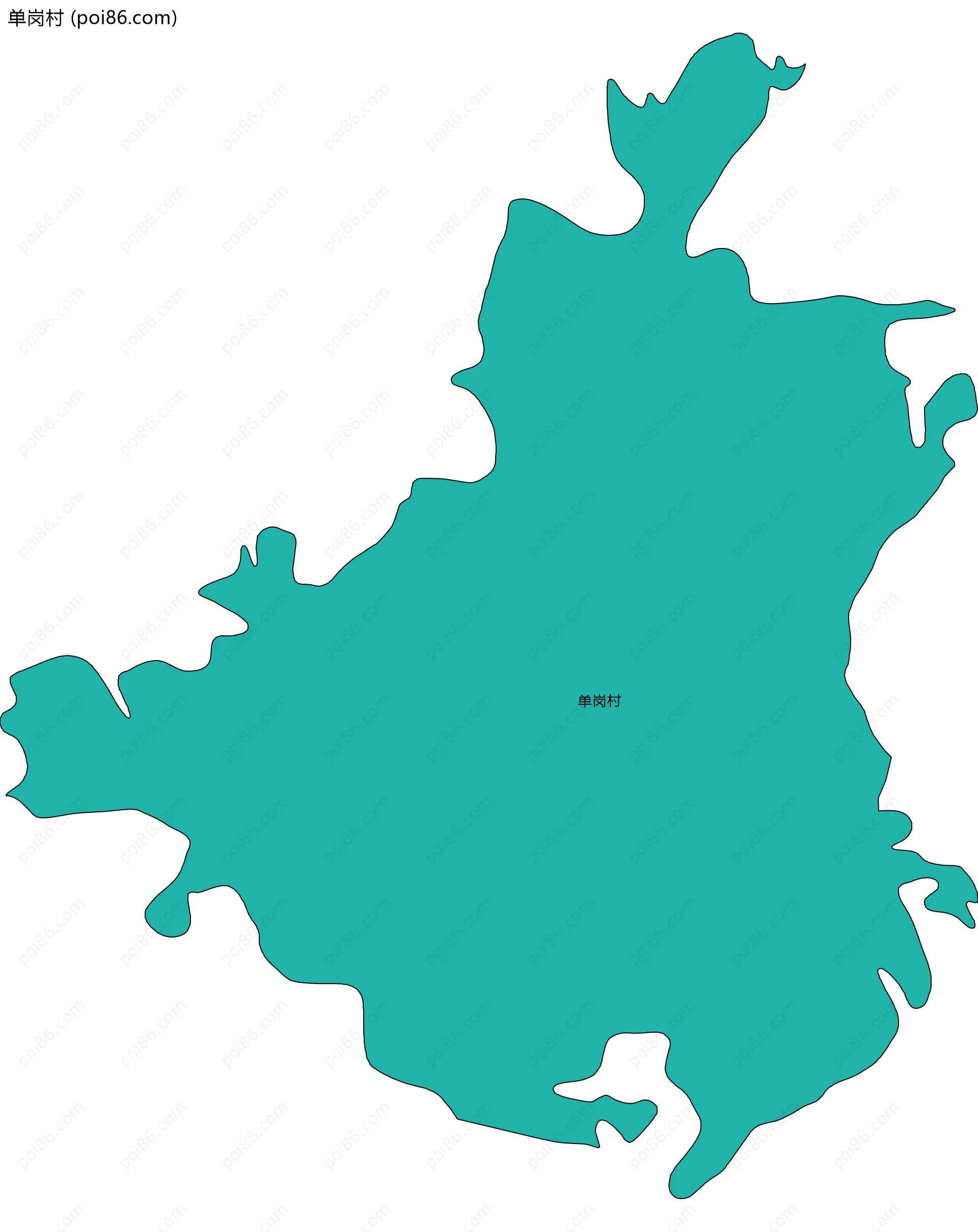 单岗村边界地图