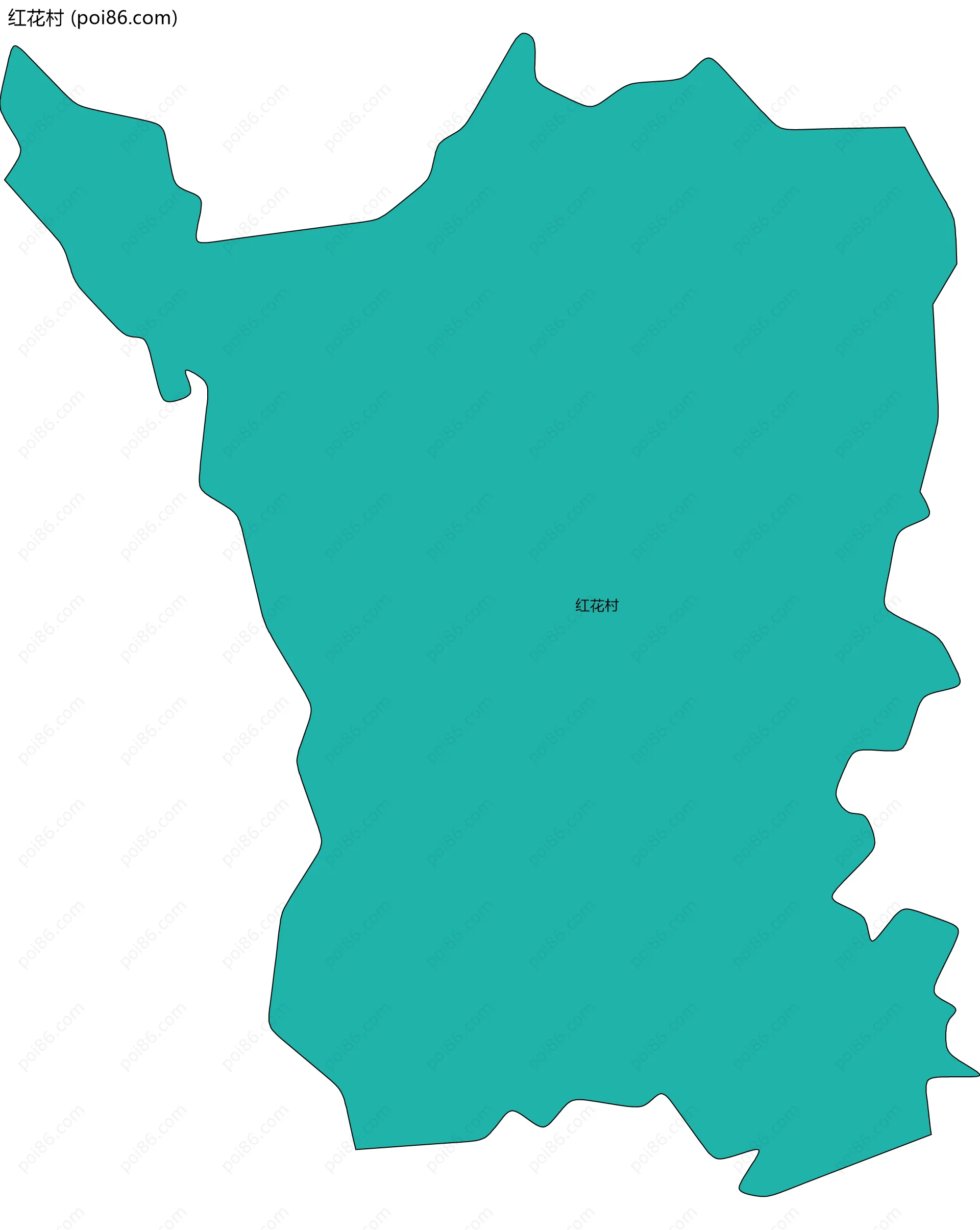 红花村边界地图