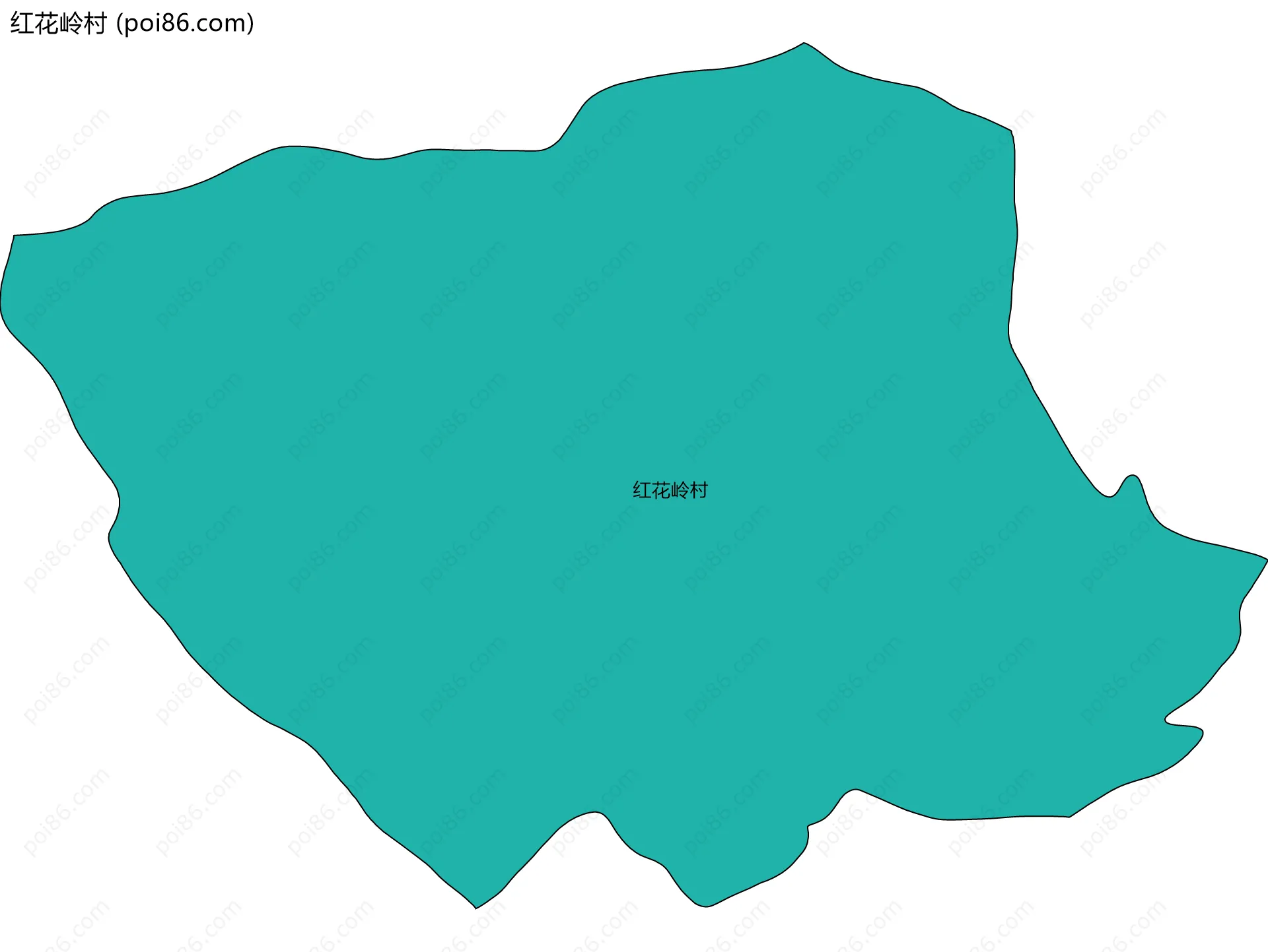 红花岭村边界地图