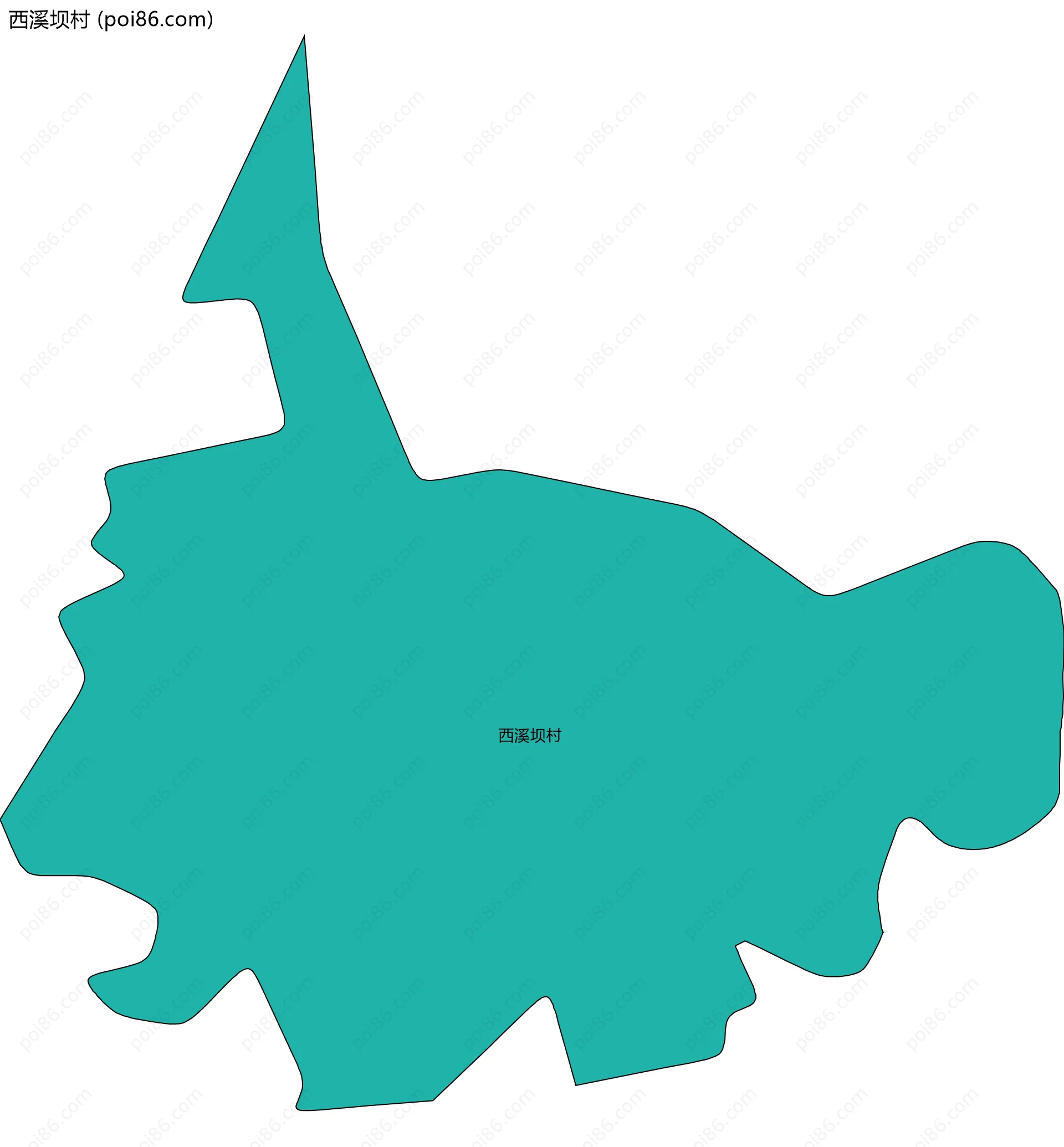 西溪坝村边界地图