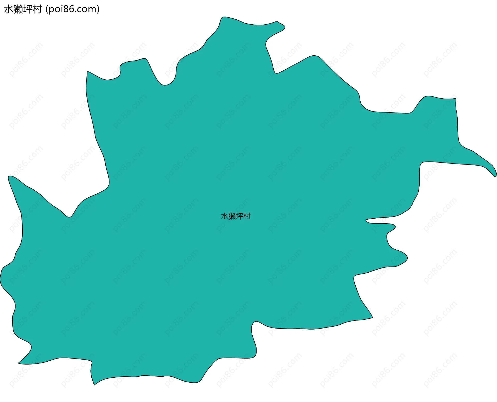 水獭坪村边界地图