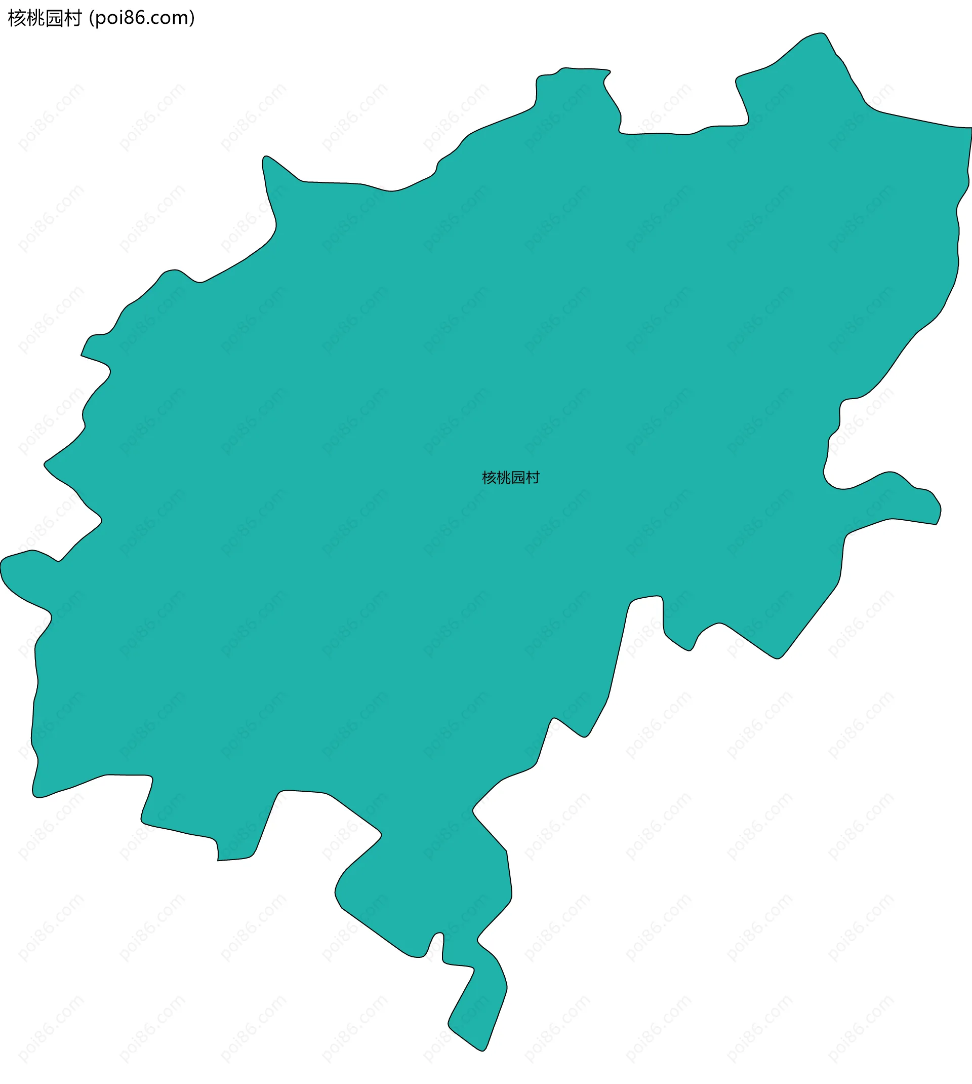 核桃园村边界地图