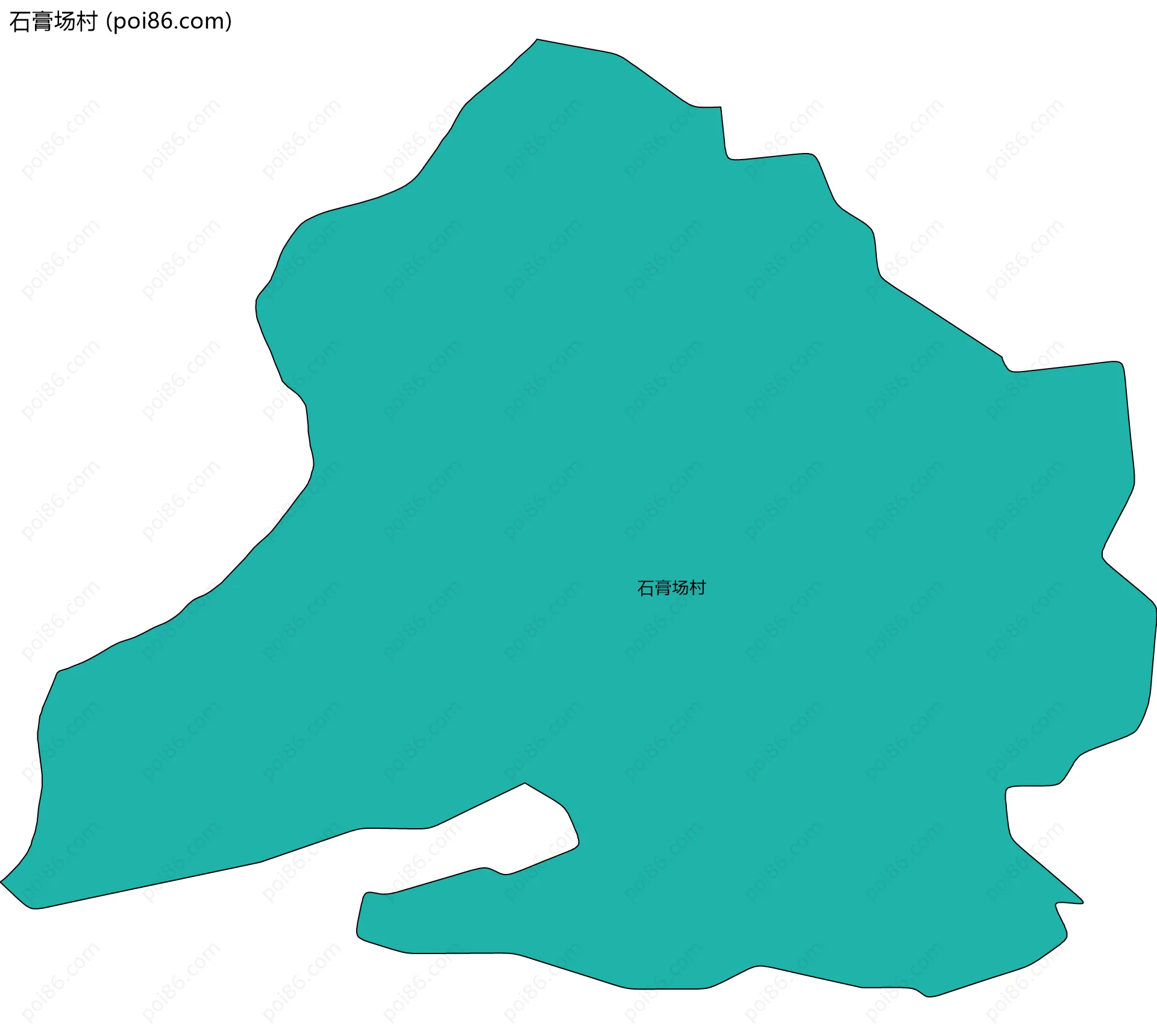 石膏场村边界地图