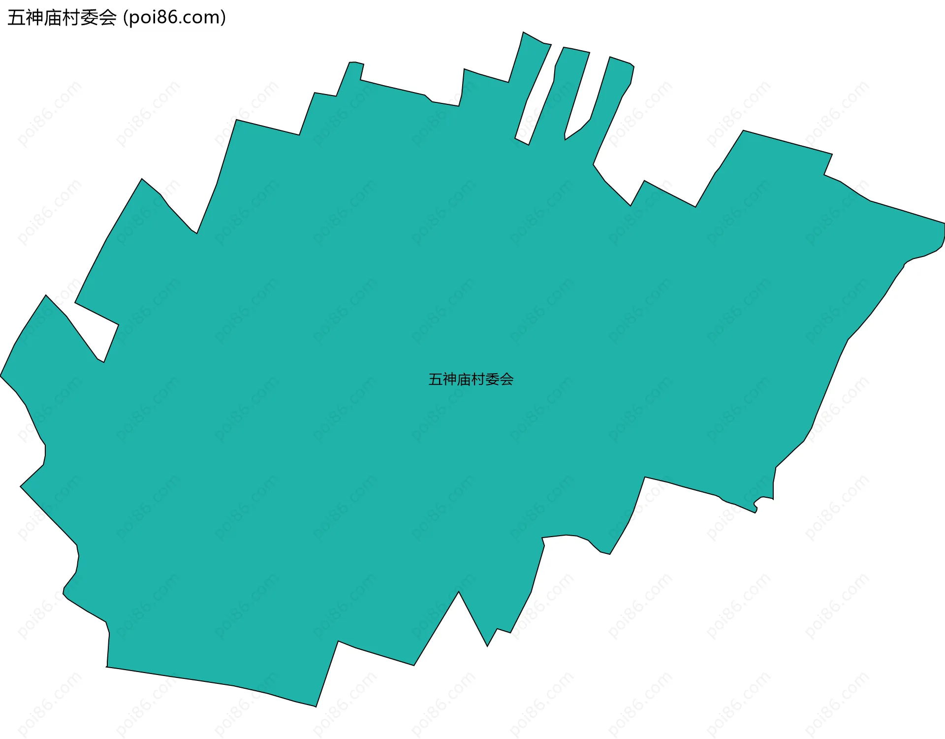 五神庙村委会边界地图