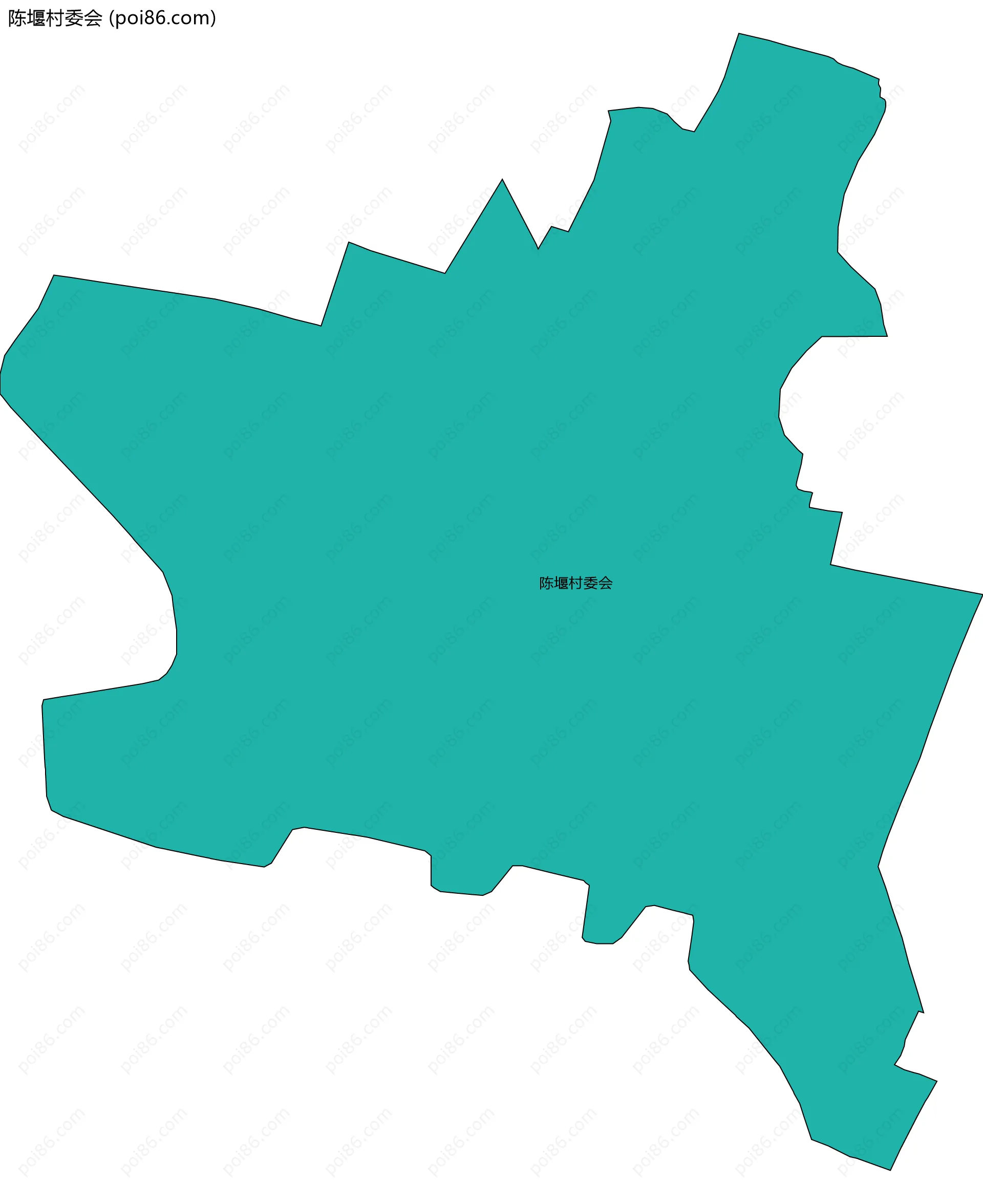 陈堰村委会边界地图