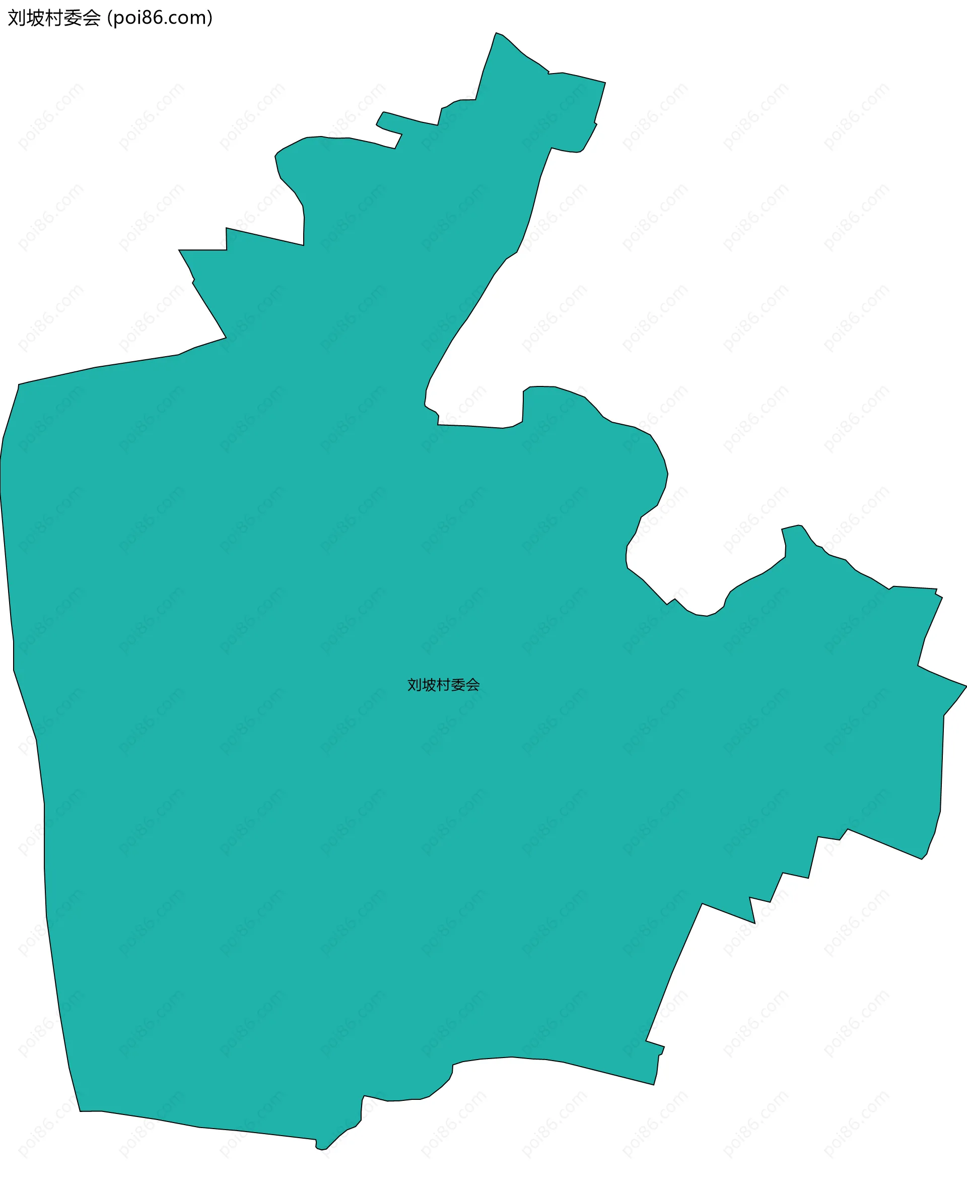 刘坡村委会边界地图