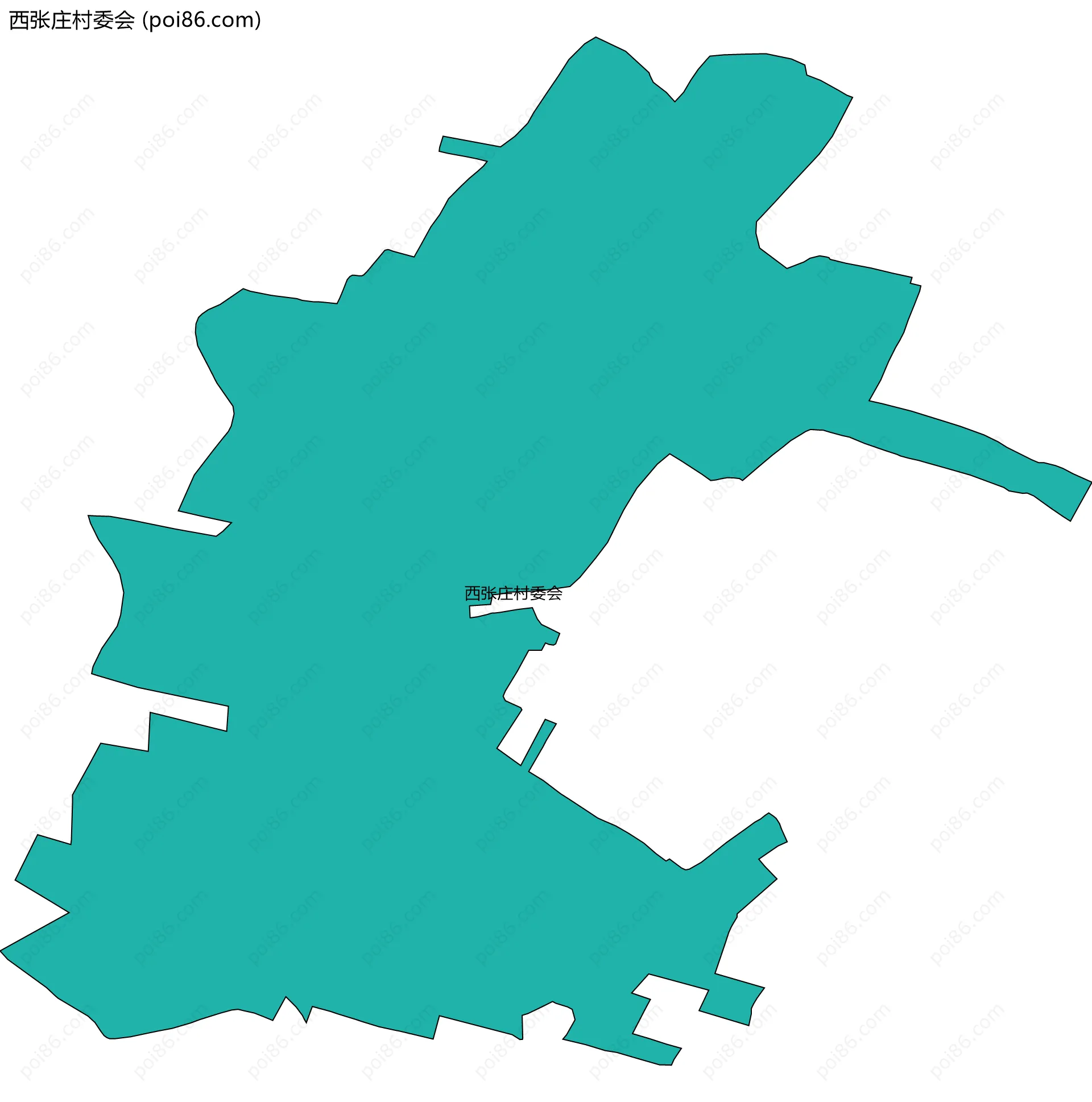 西张庄村委会边界地图