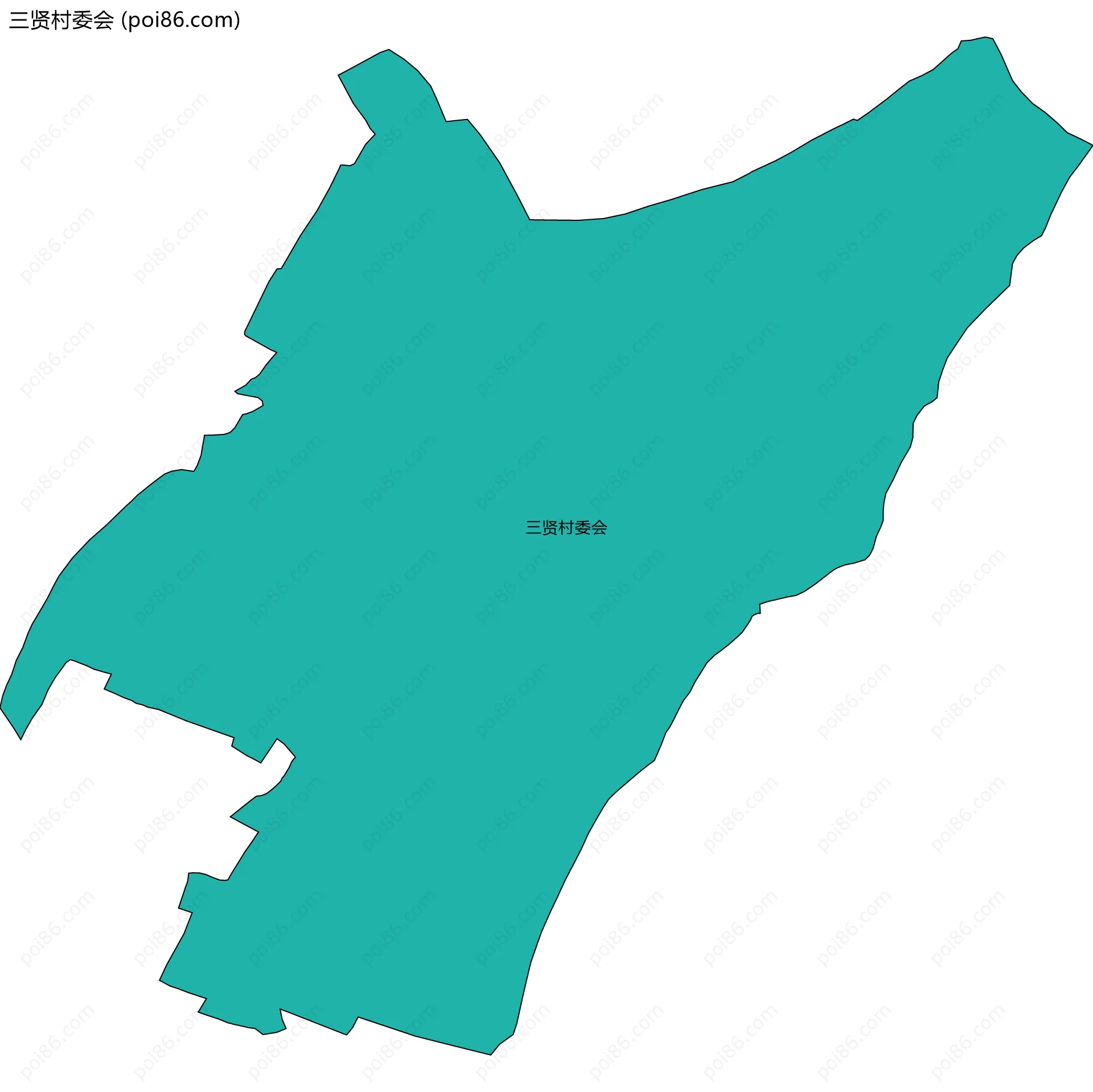 三贤村委会边界地图