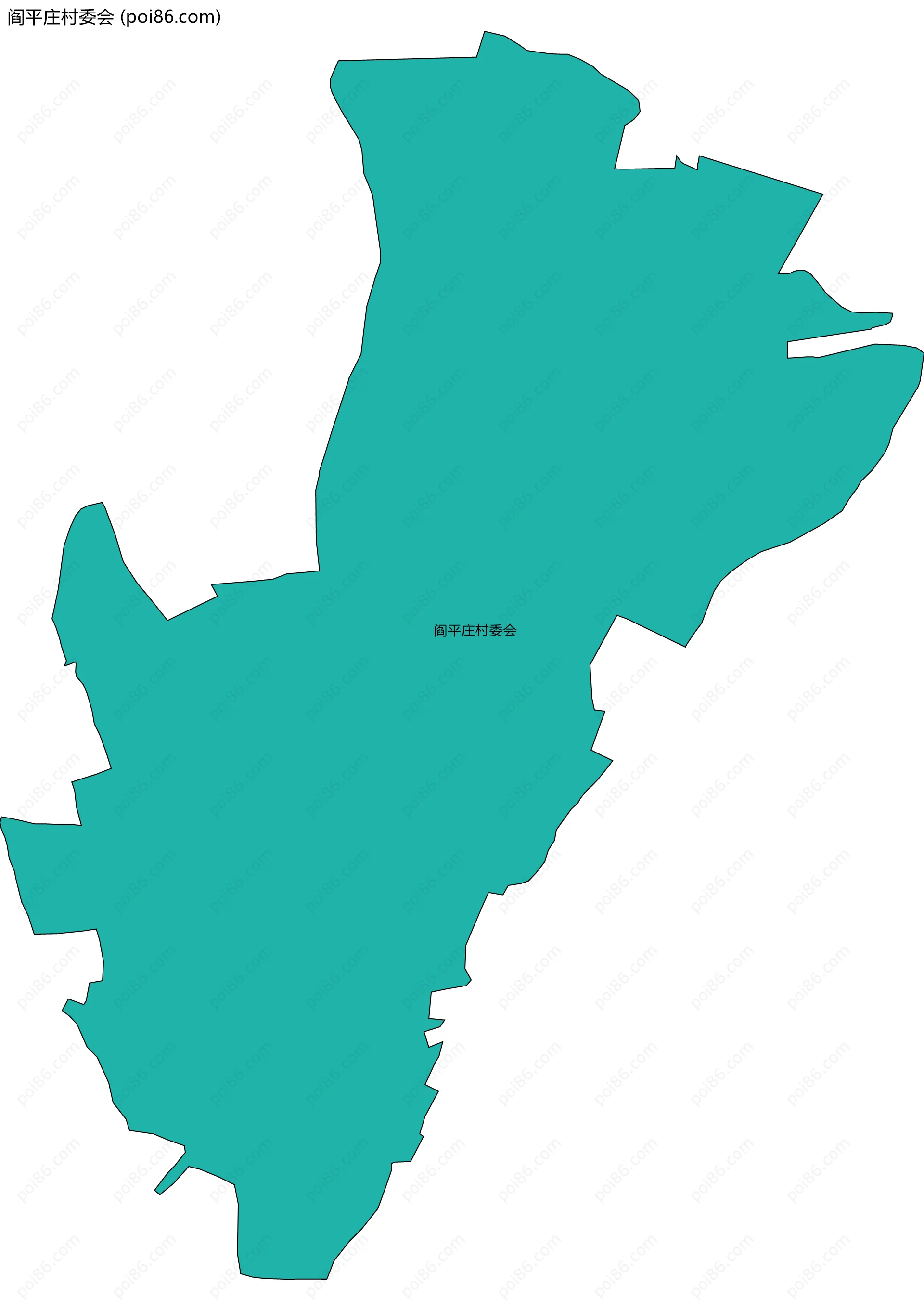 阎平庄村委会边界地图