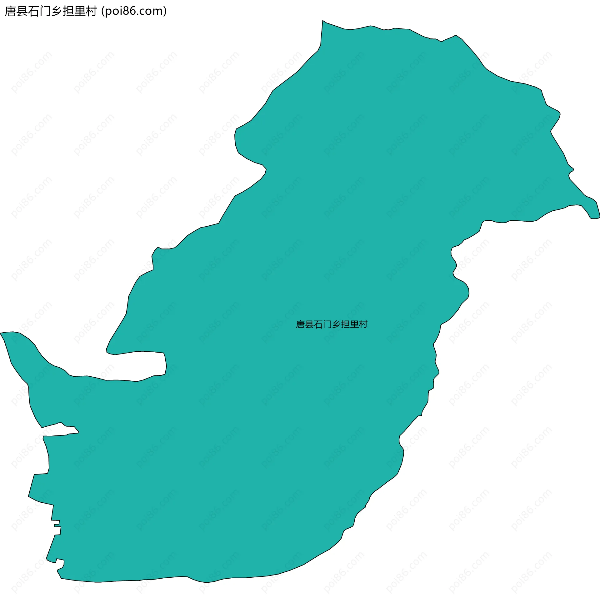 唐县石门乡担里村边界地图