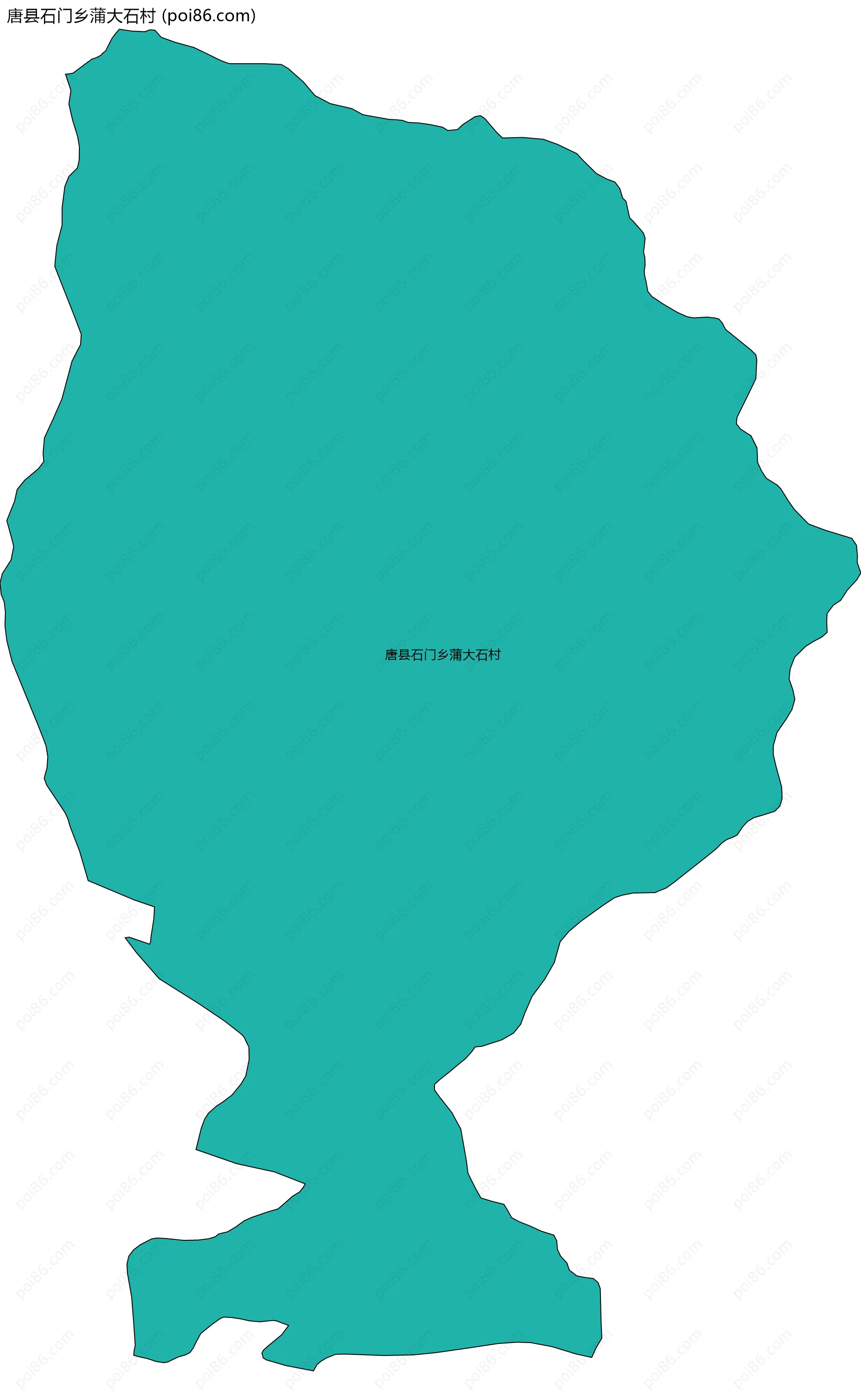 唐县石门乡蒲大石村边界地图