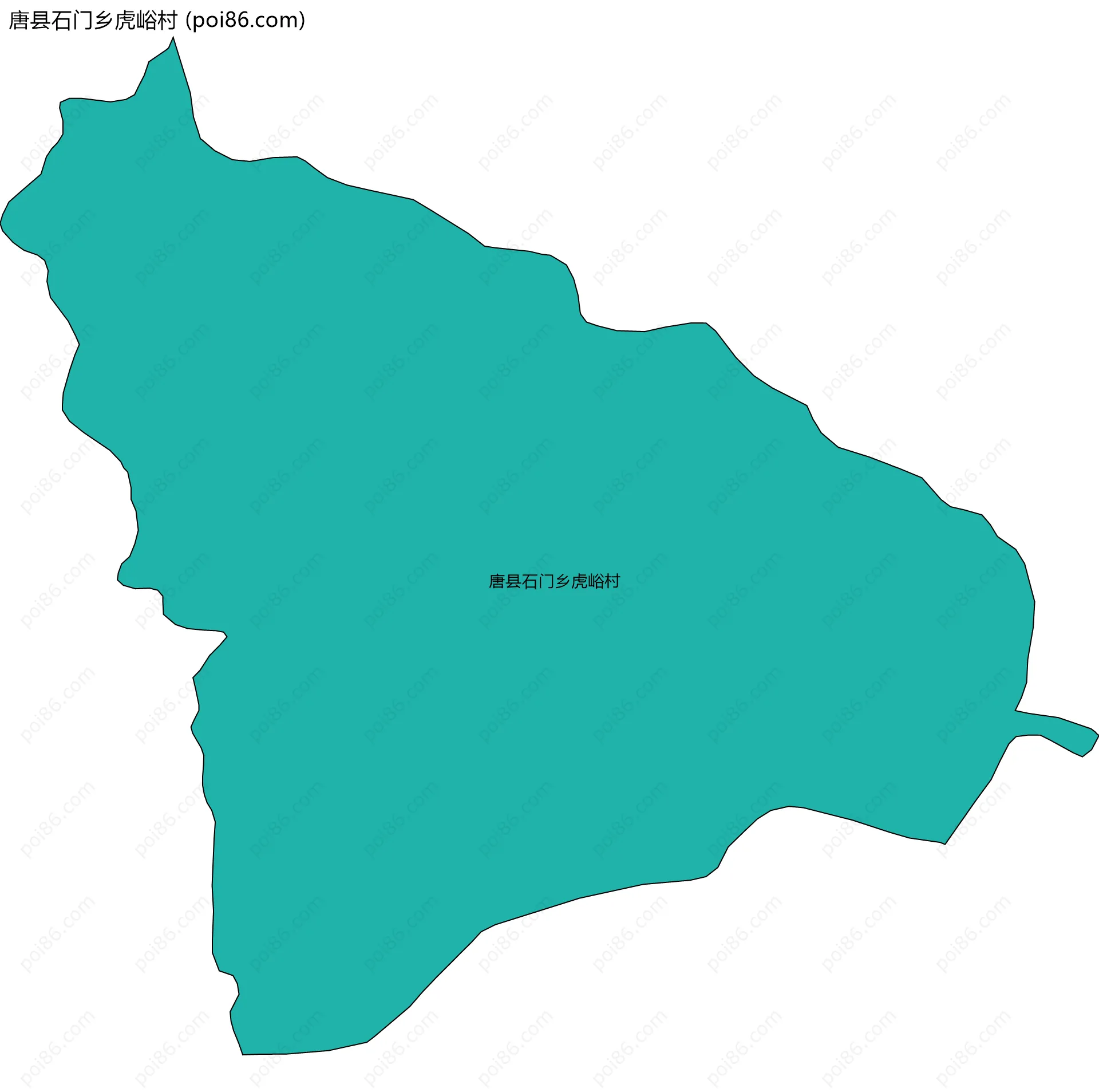 唐县石门乡虎峪村边界地图