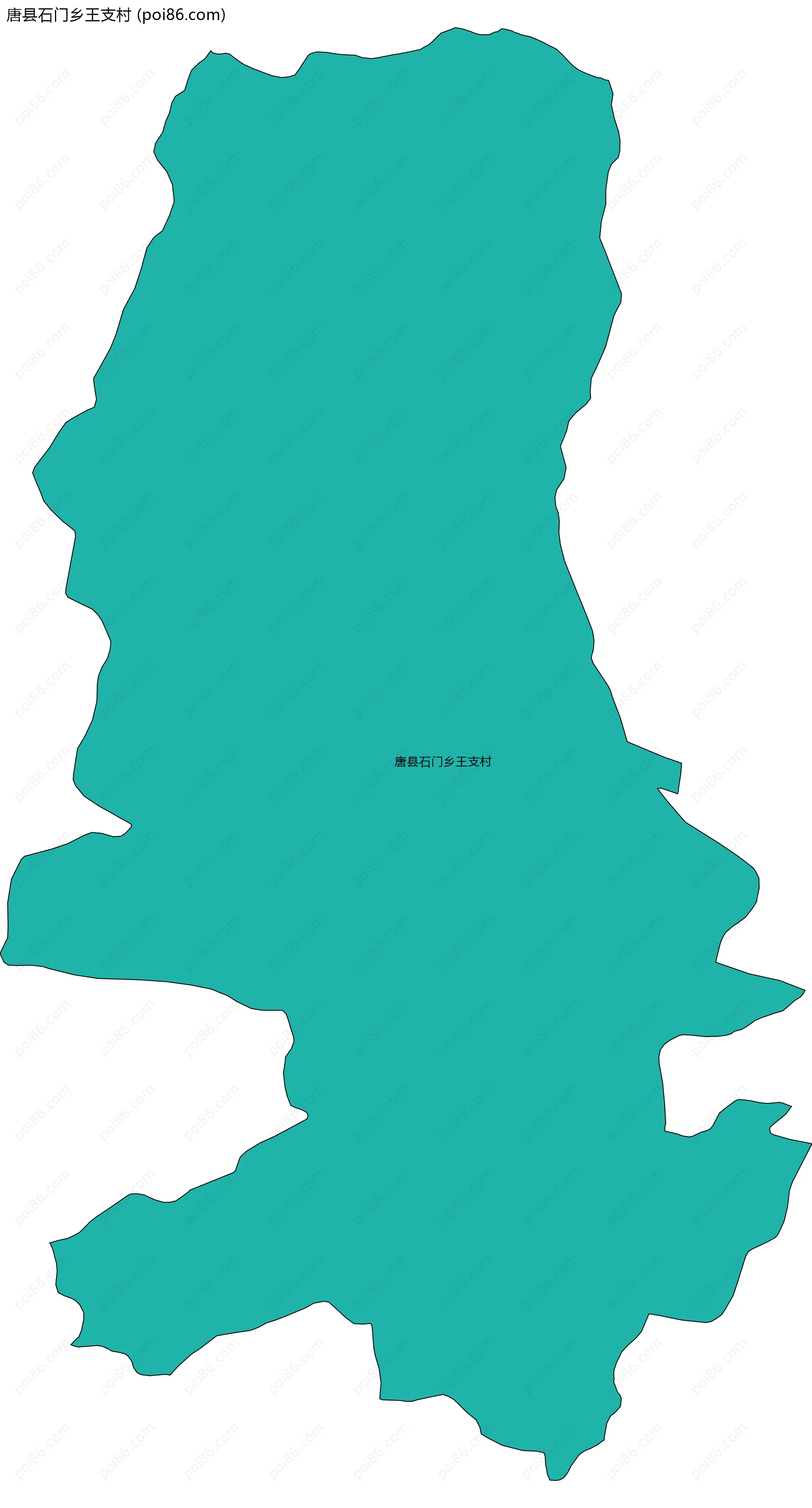 唐县石门乡王支村边界地图