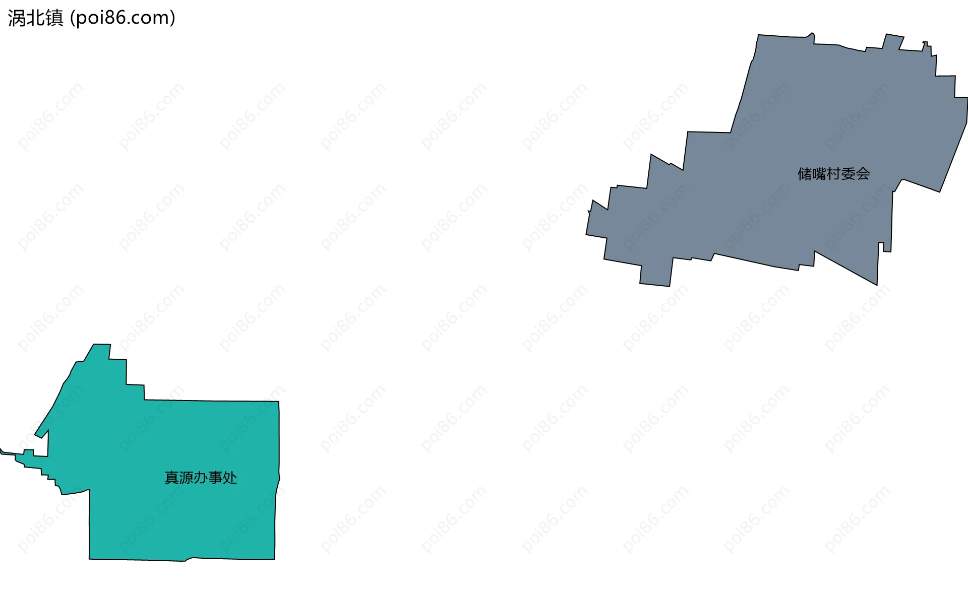 涡北镇边界地图(五级行政区划)