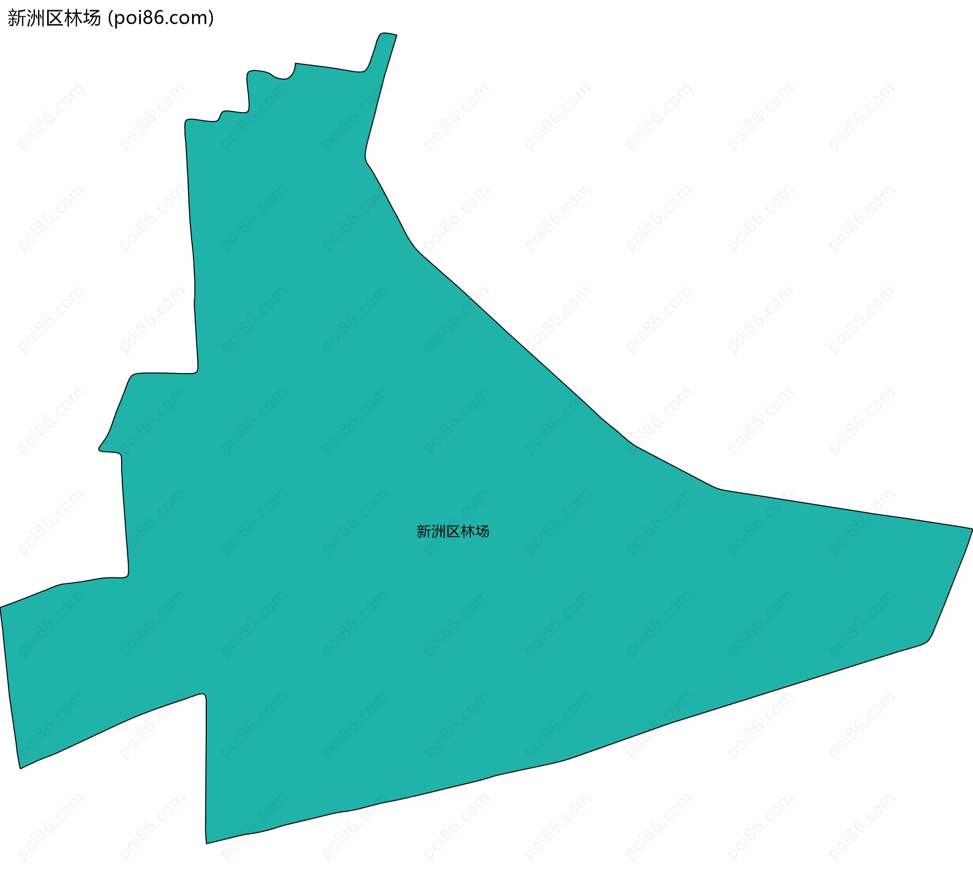 新洲区林场边界地图(五级行政区划)
