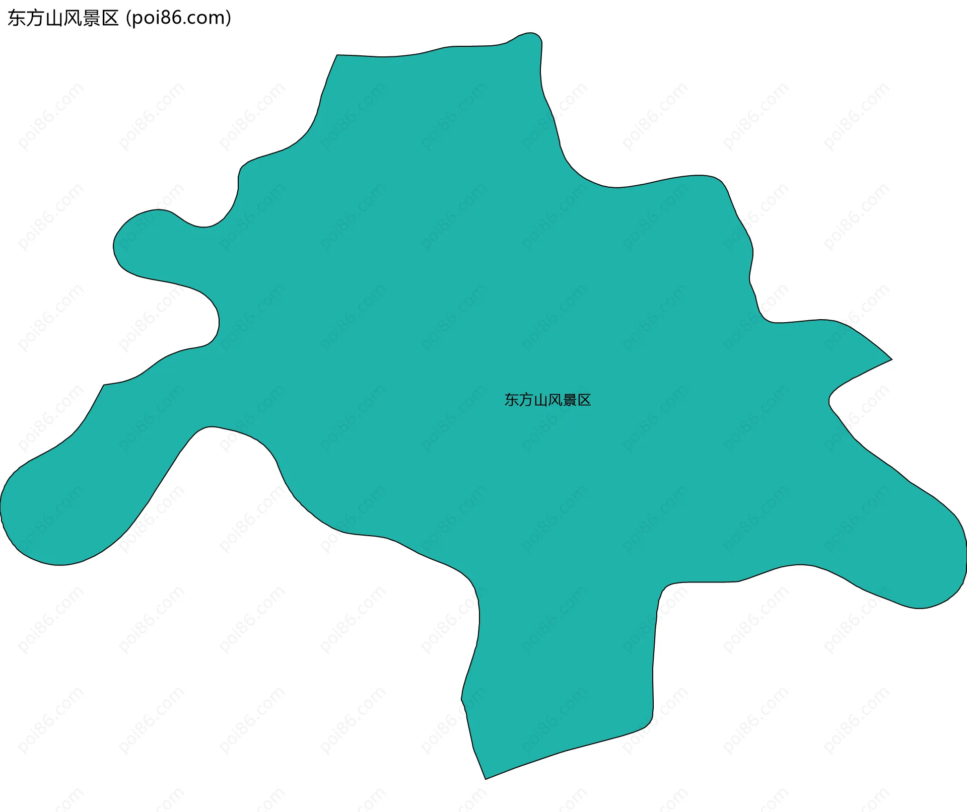 东方山风景区边界地图(五级行政区划)