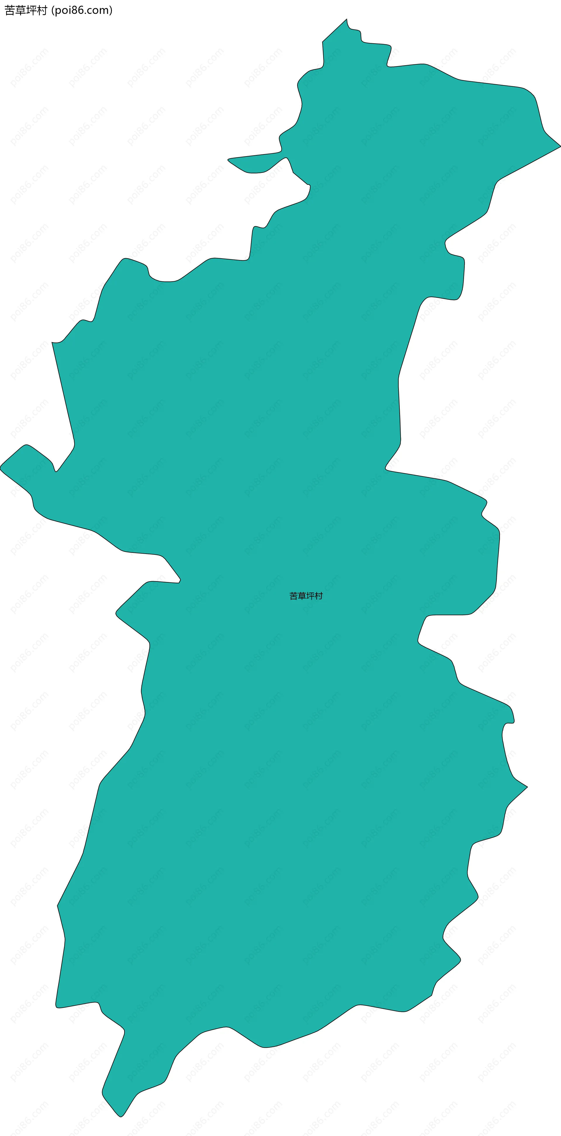 苦草坪村边界地图