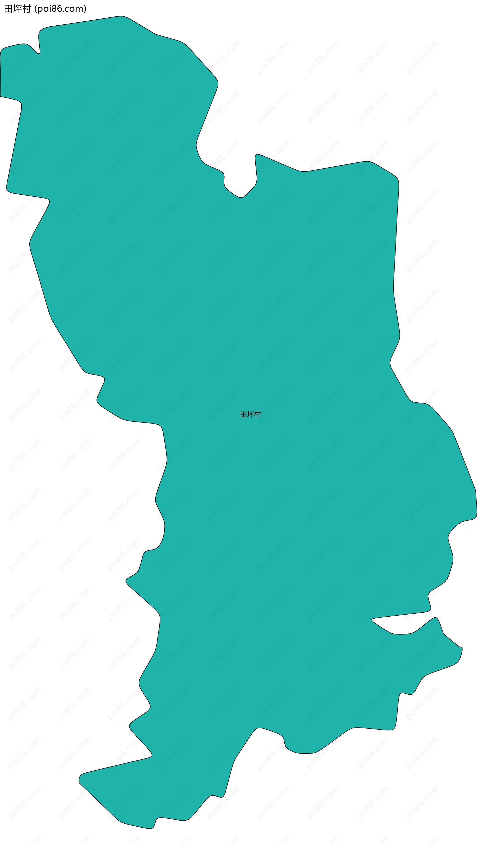 田坪村边界地图