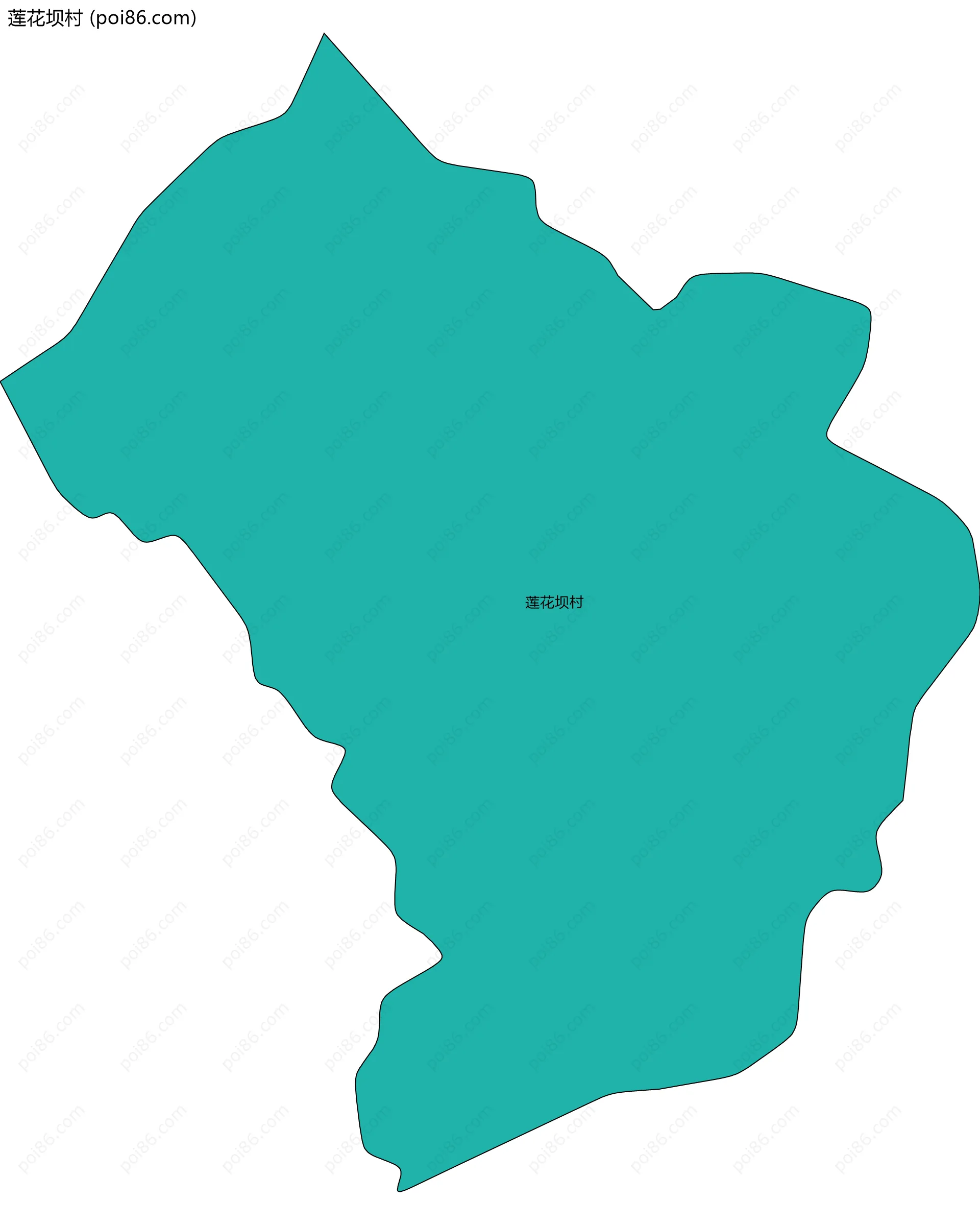 莲花坝村边界地图