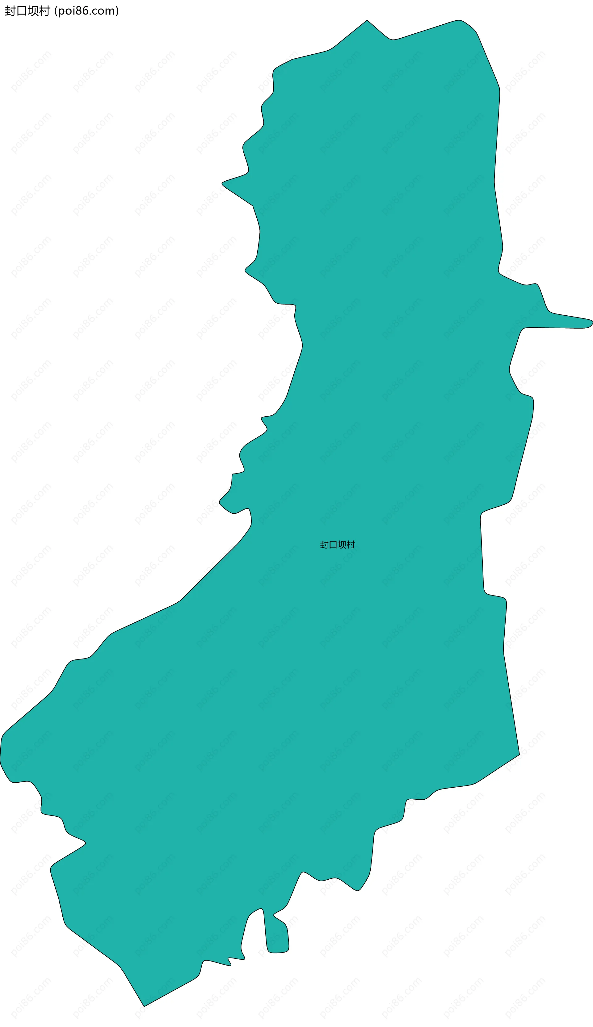 封口坝村边界地图