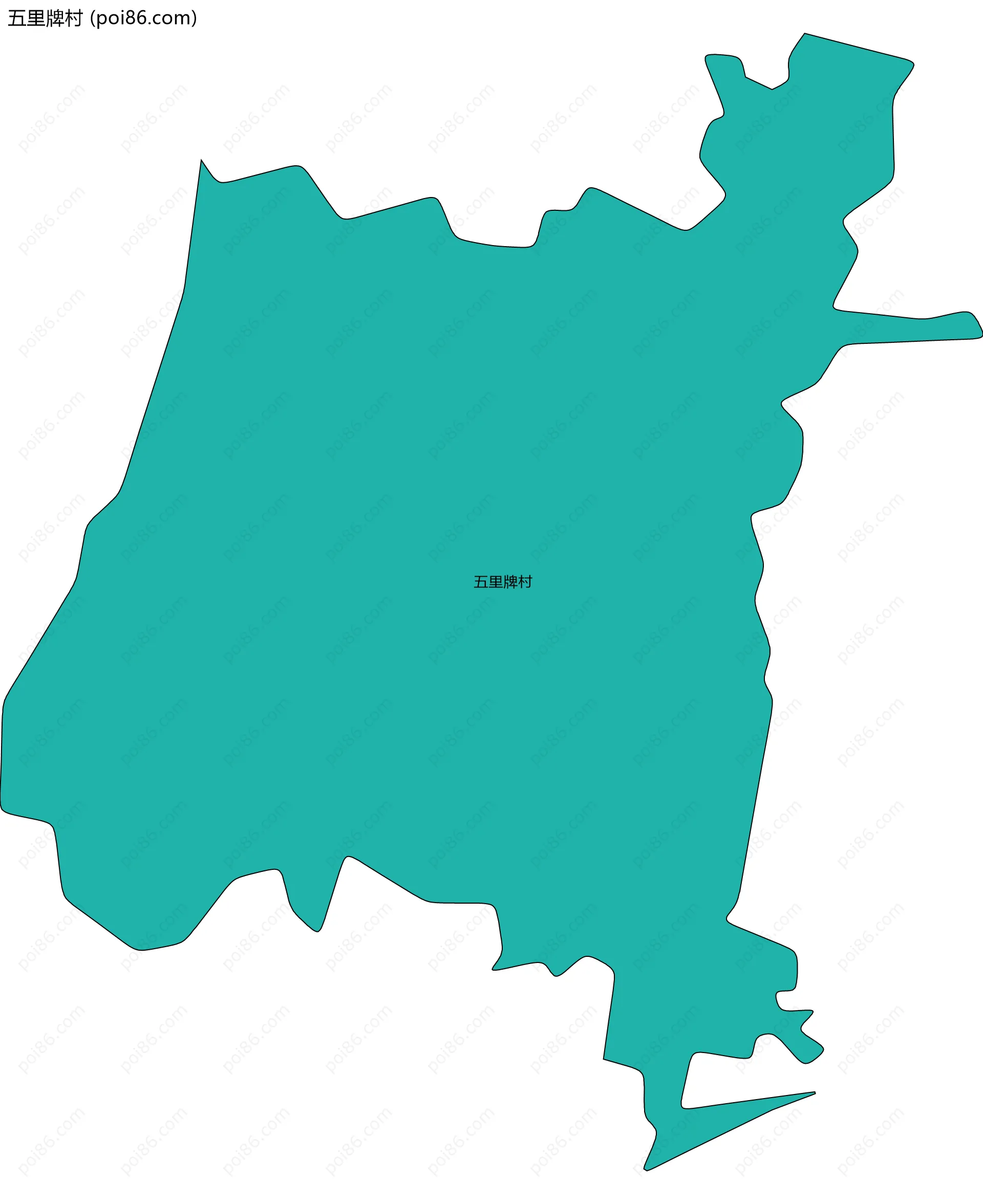 五里牌村边界地图