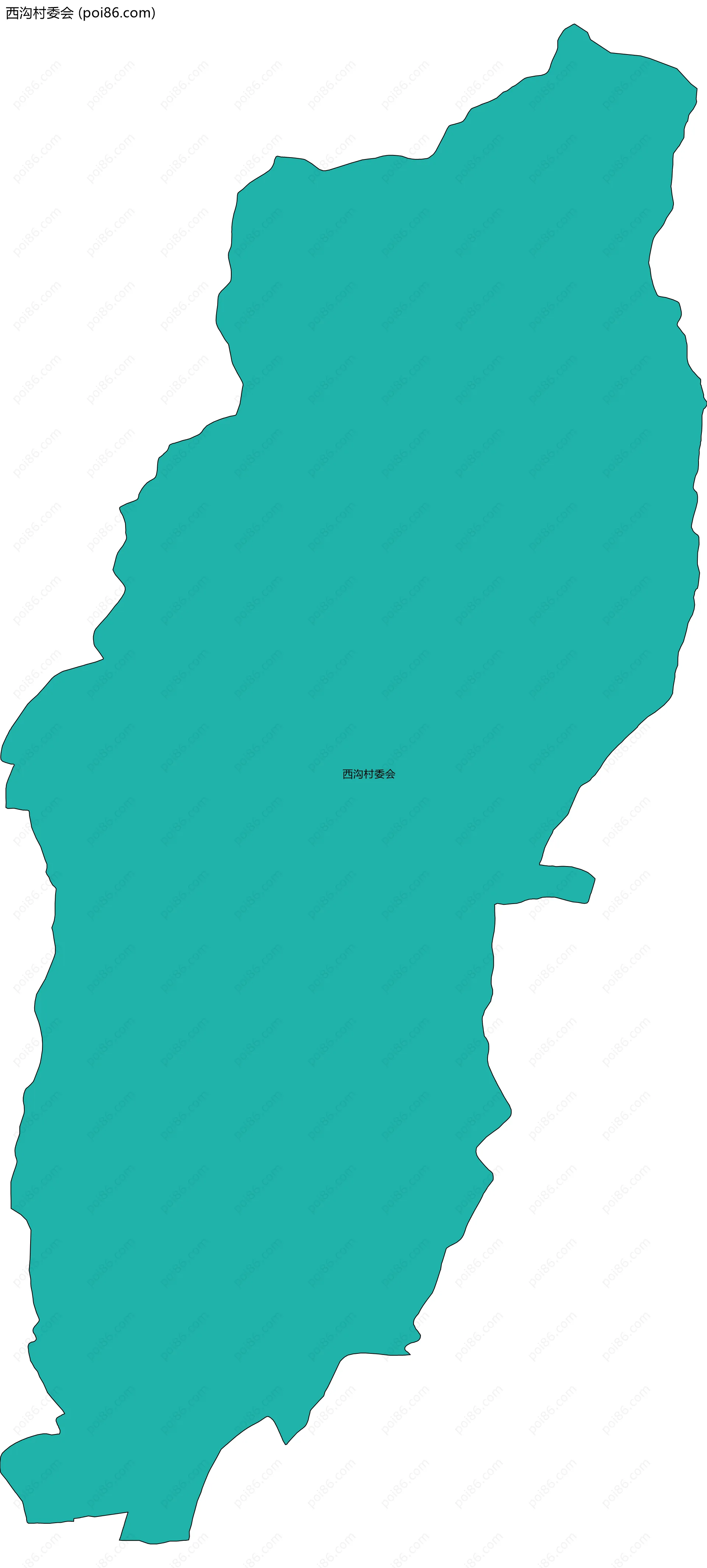 西沟村委会边界地图