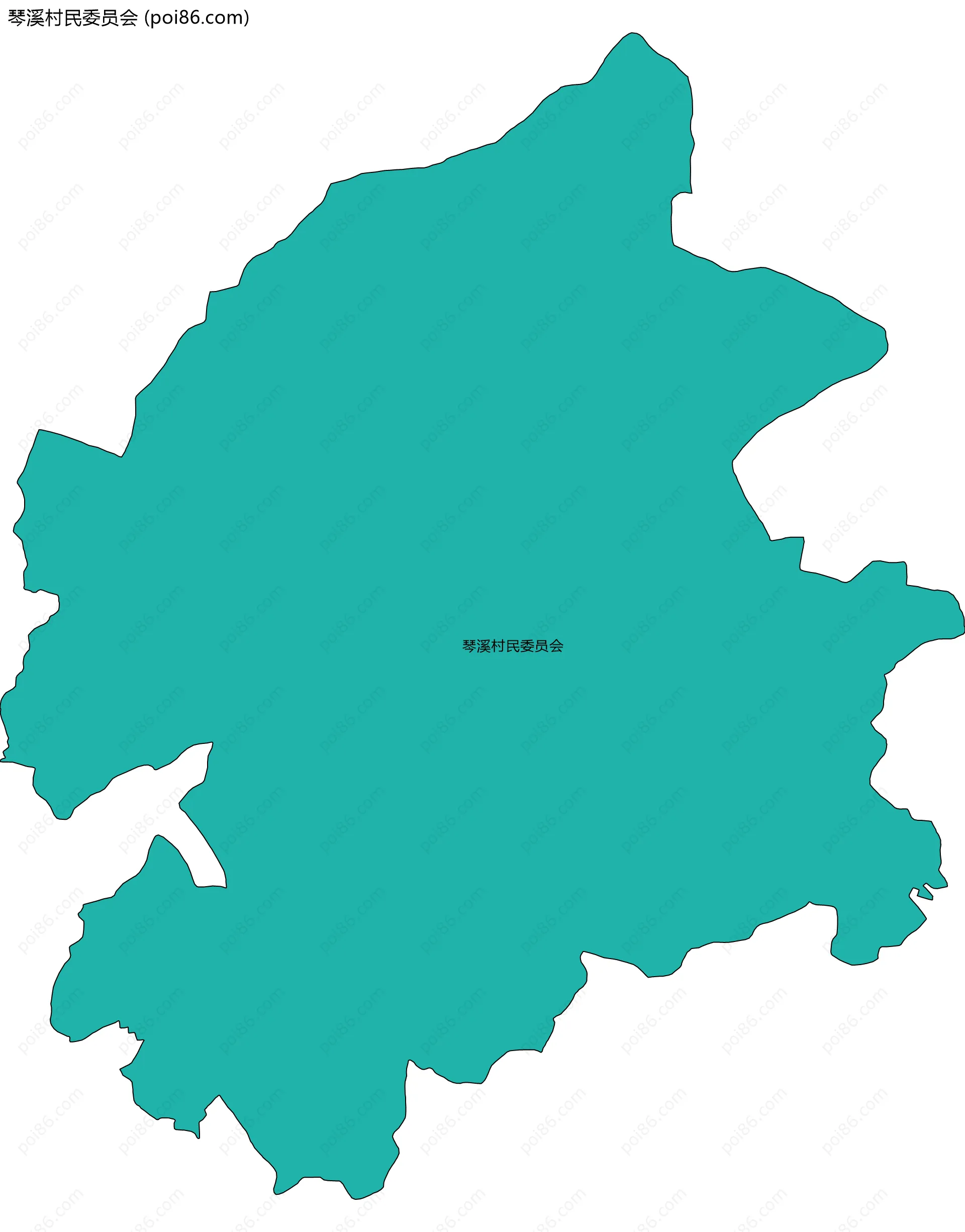 琴溪村民委员会边界地图