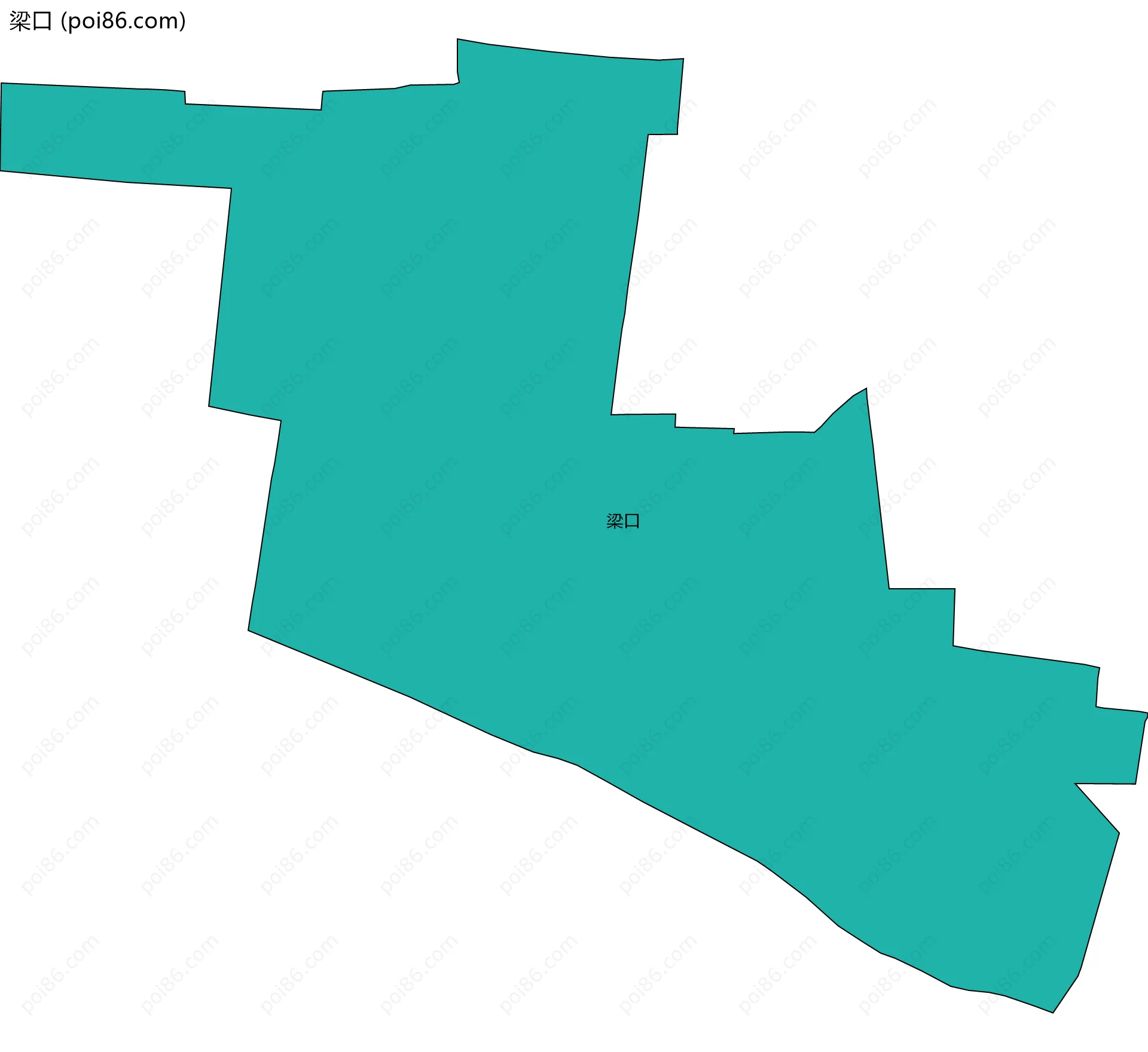 梁口边界地图