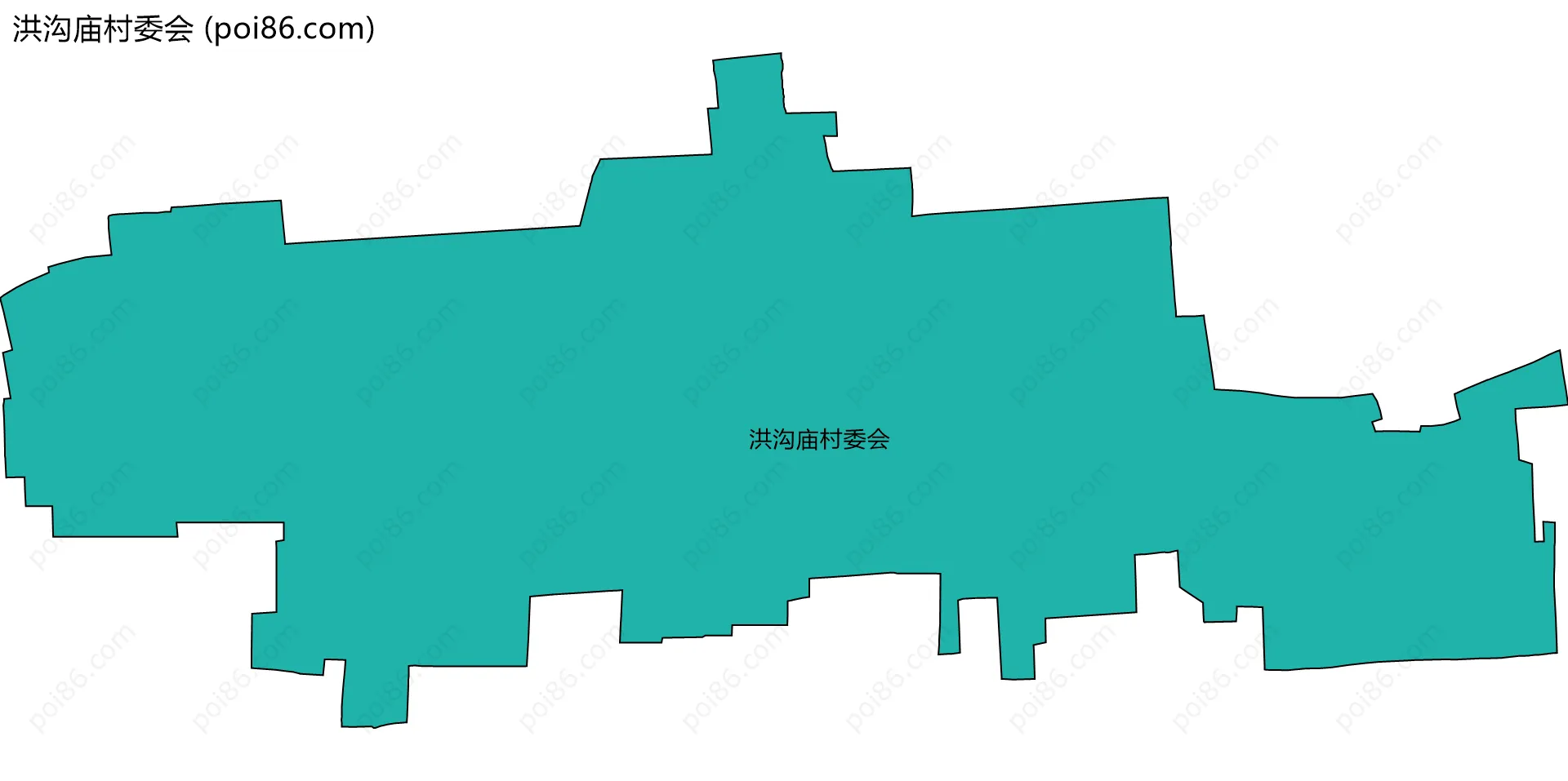 洪沟庙村委会边界地图
