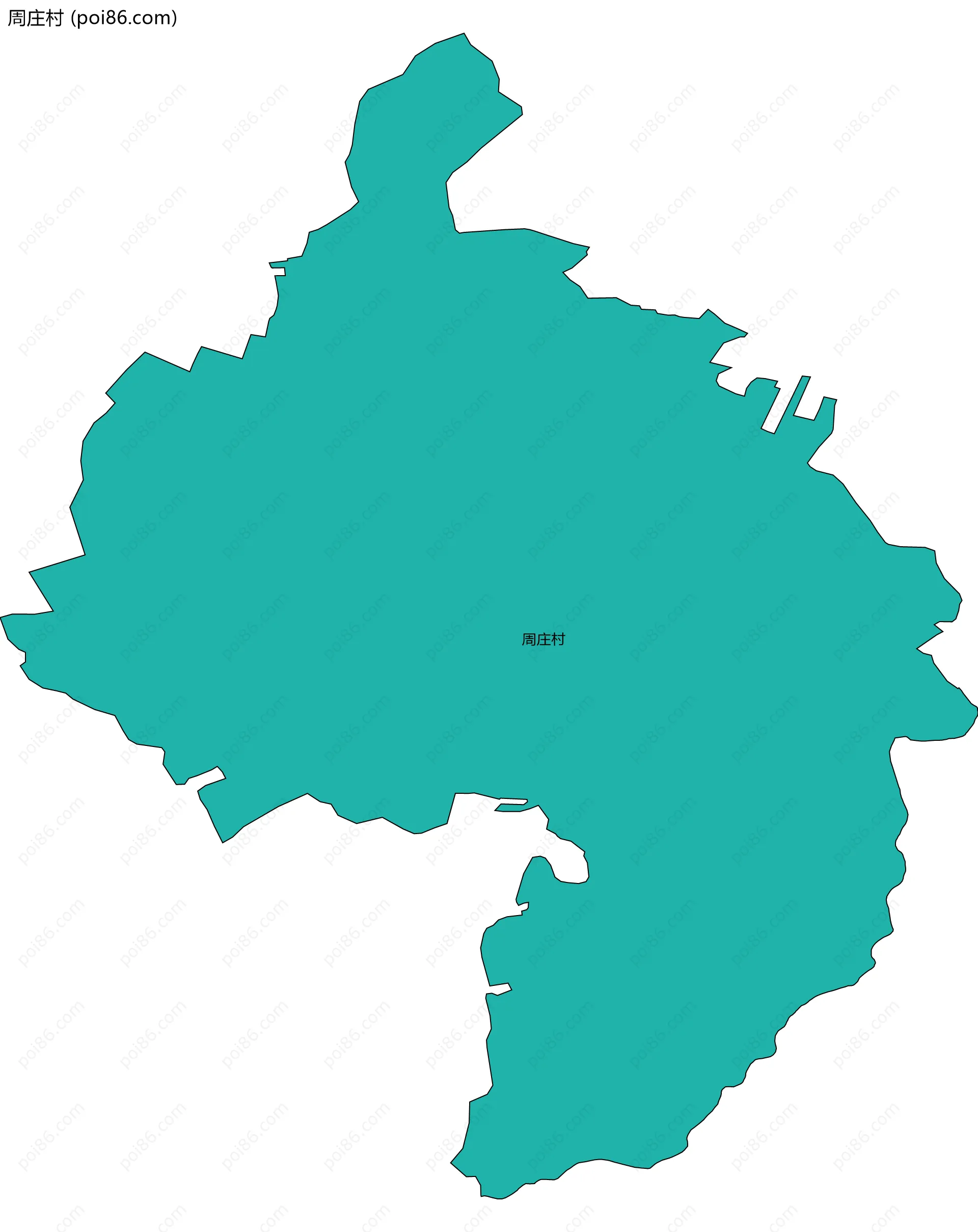 周庄村边界地图