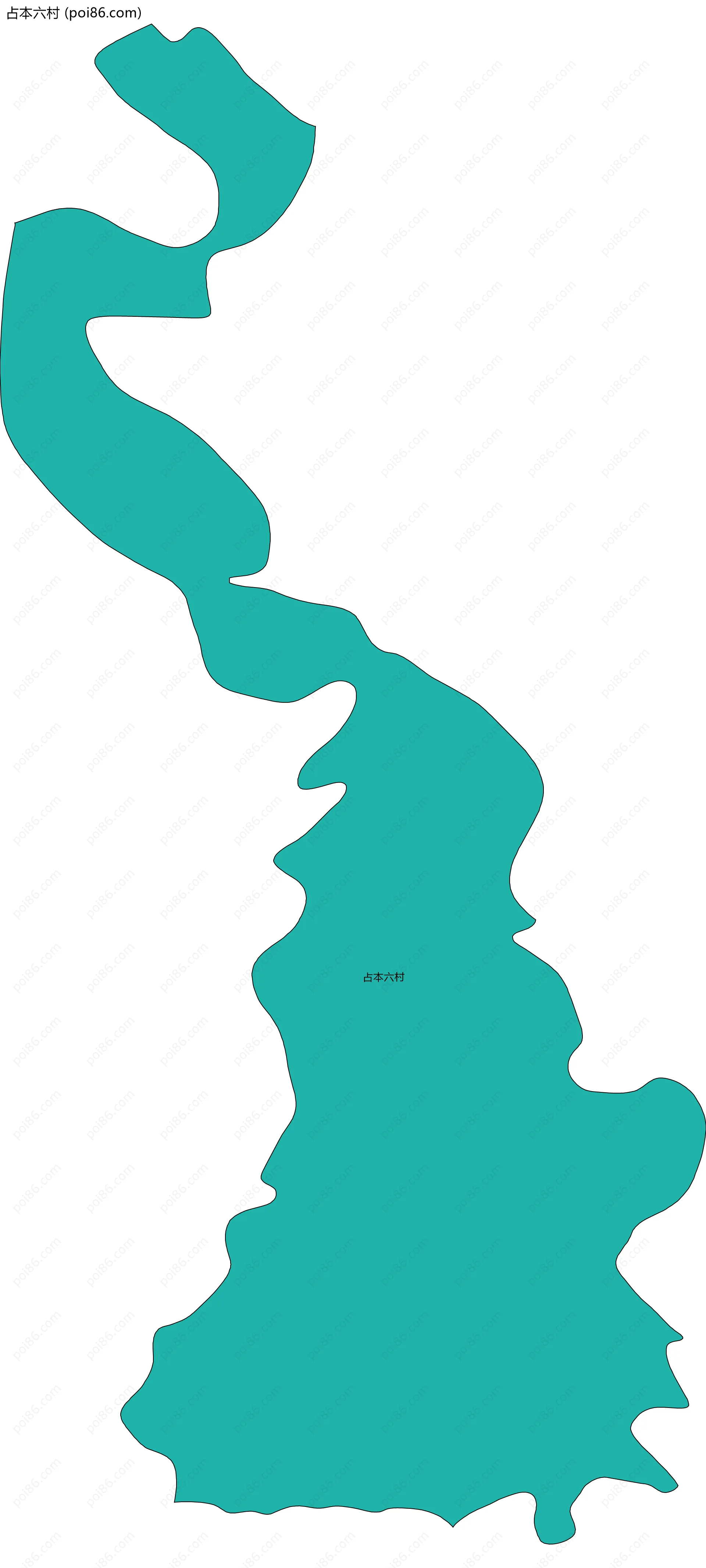 占本六村边界地图