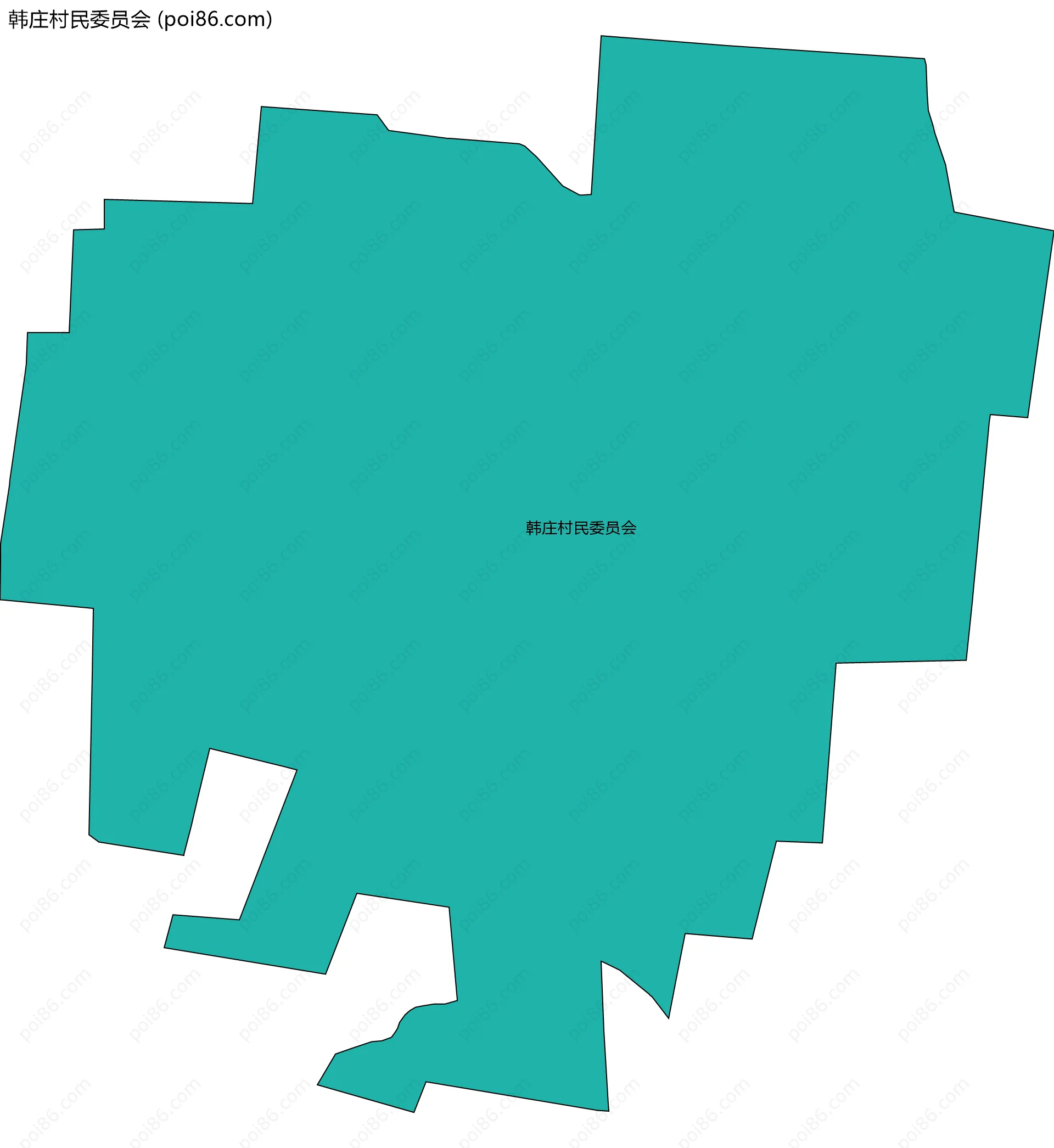 韩庄村民委员会边界地图