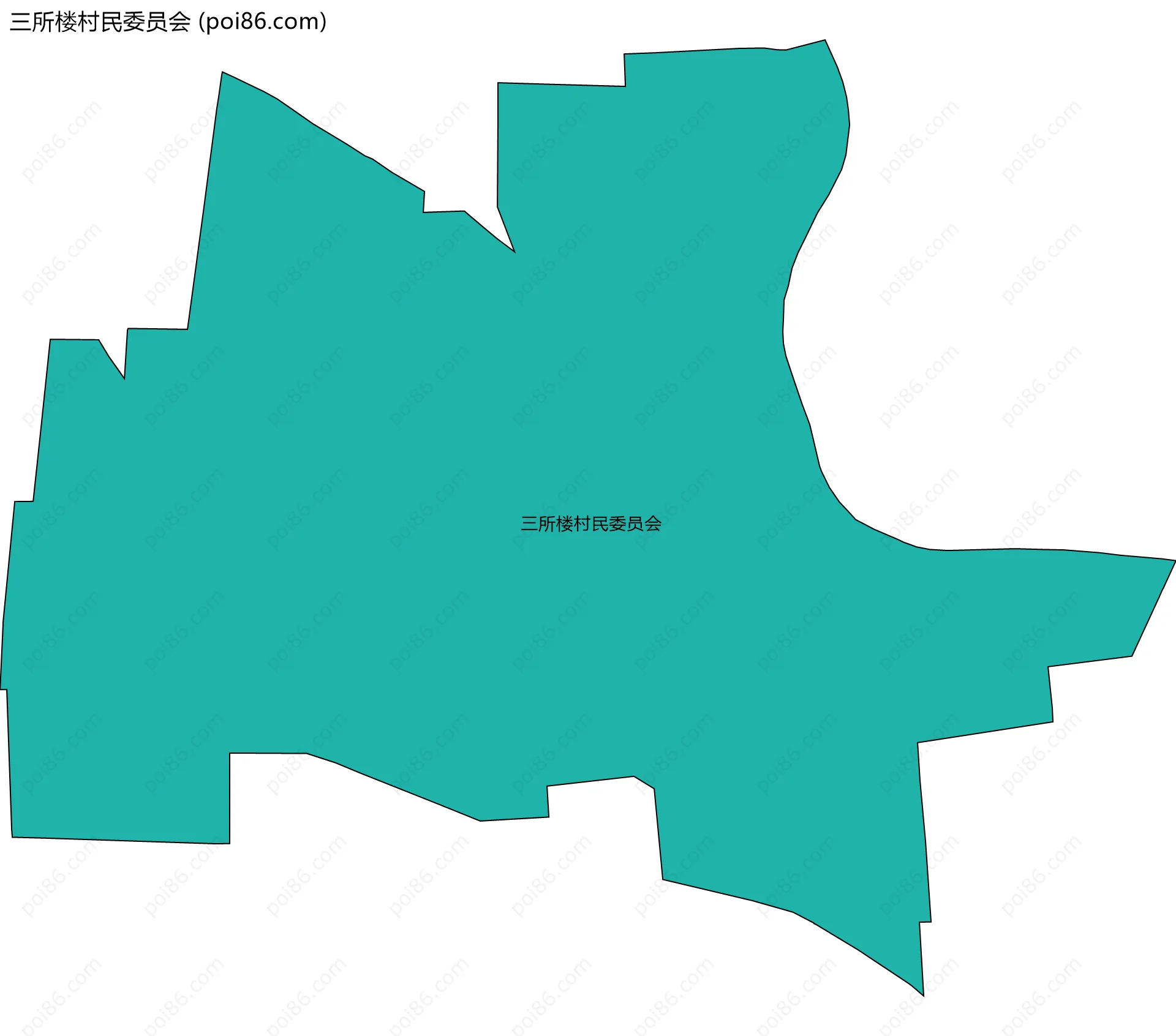 三所楼村民委员会边界地图