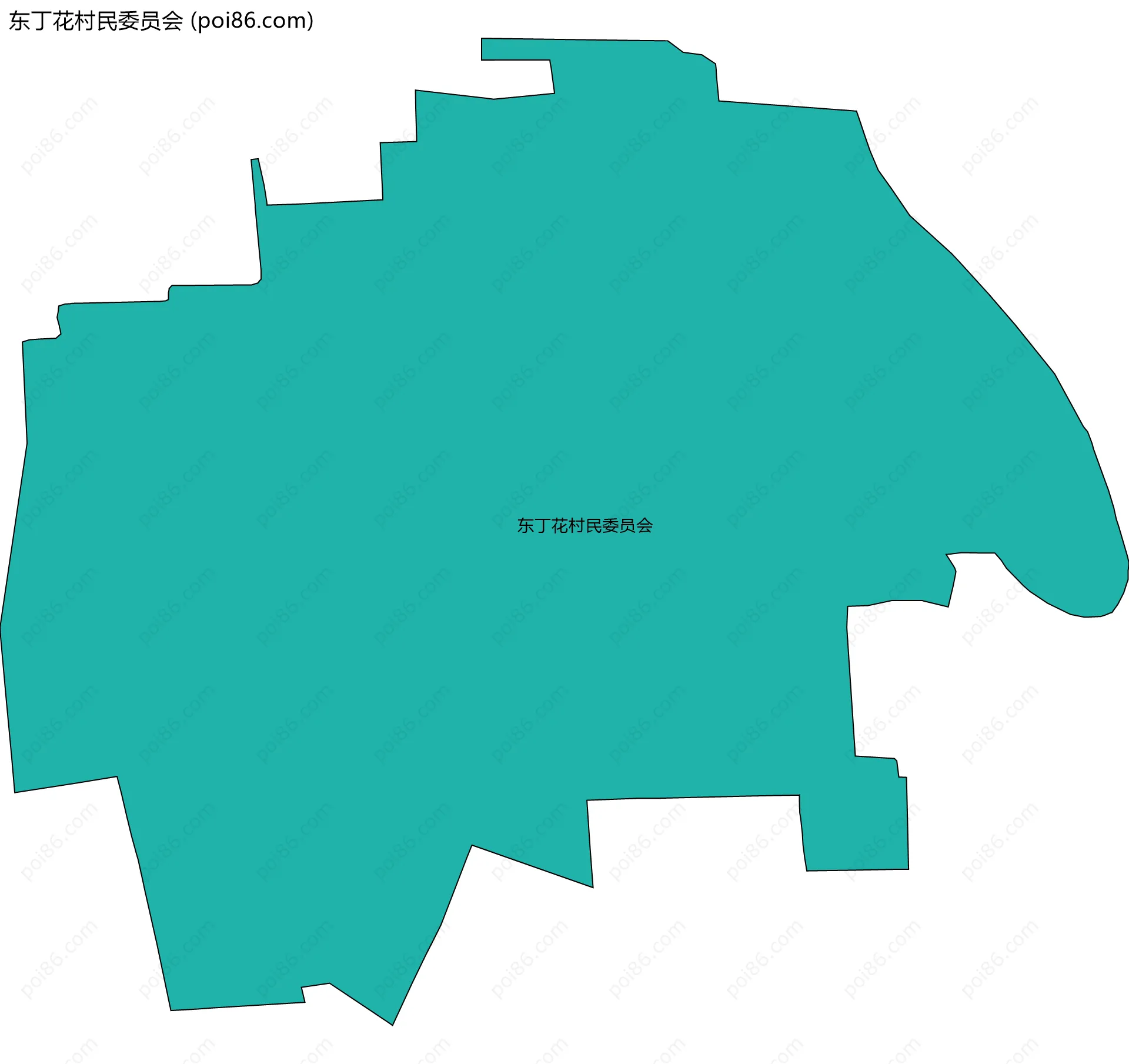 东丁花村民委员会边界地图