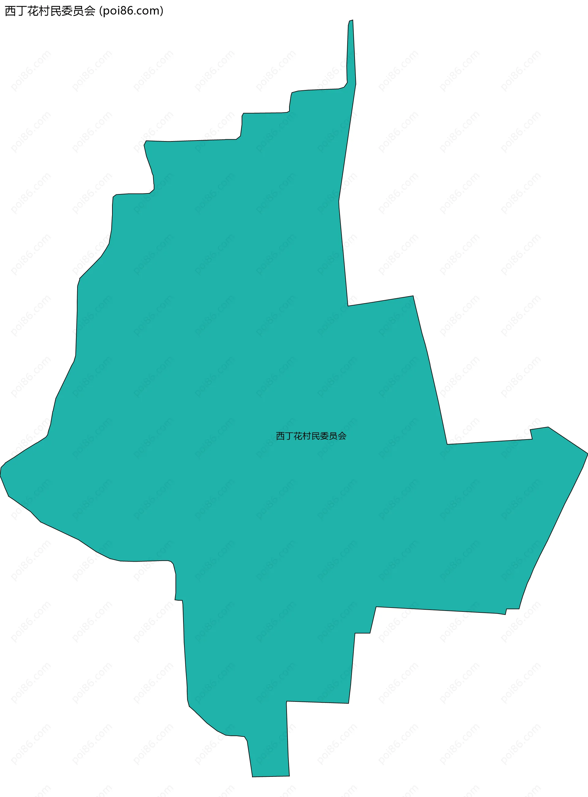 西丁花村民委员会边界地图