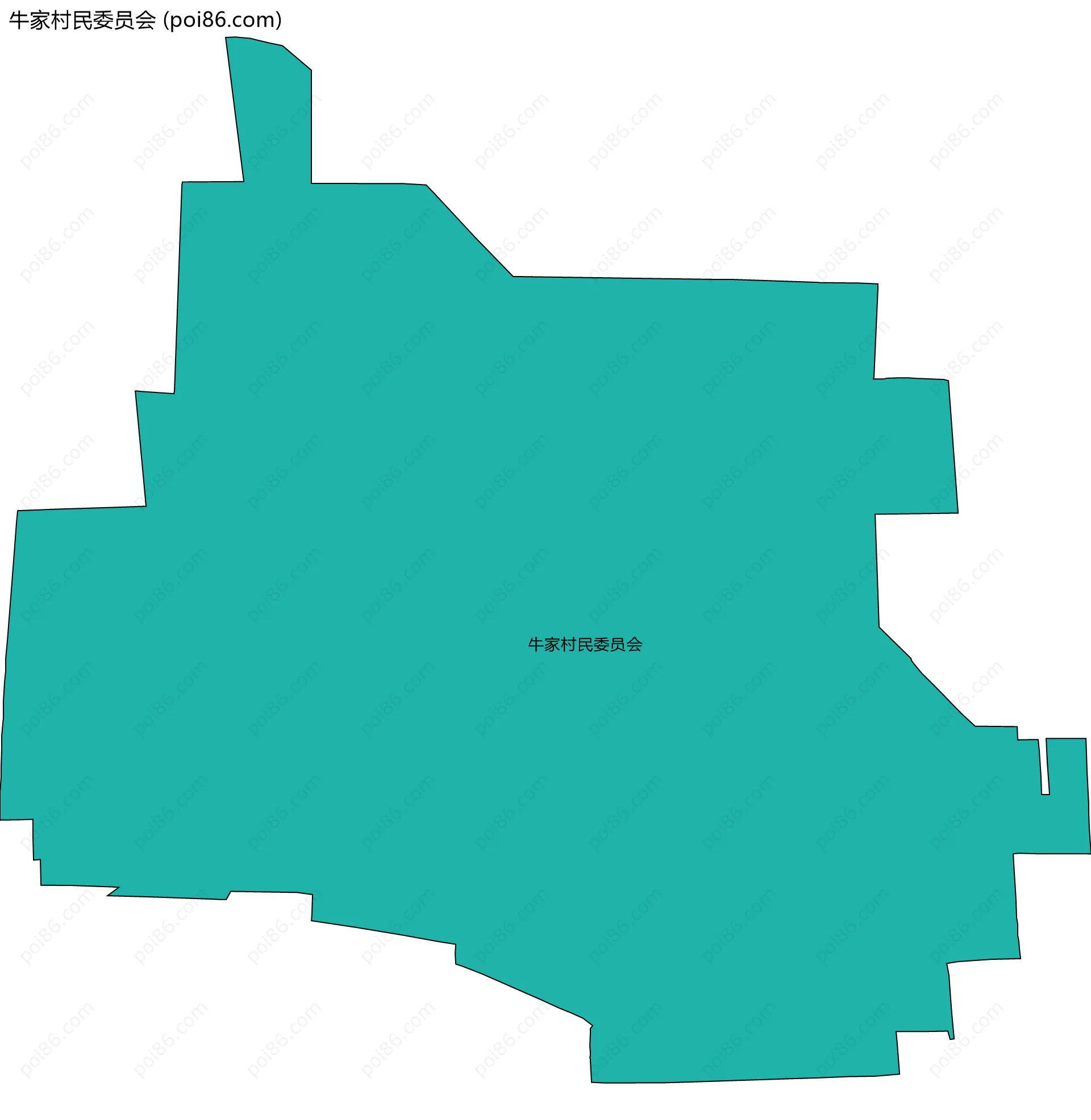 牛家村民委员会边界地图