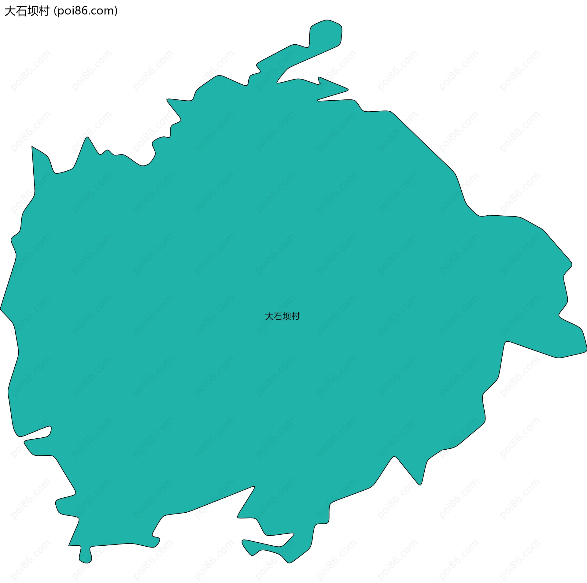 大石坝村边界地图