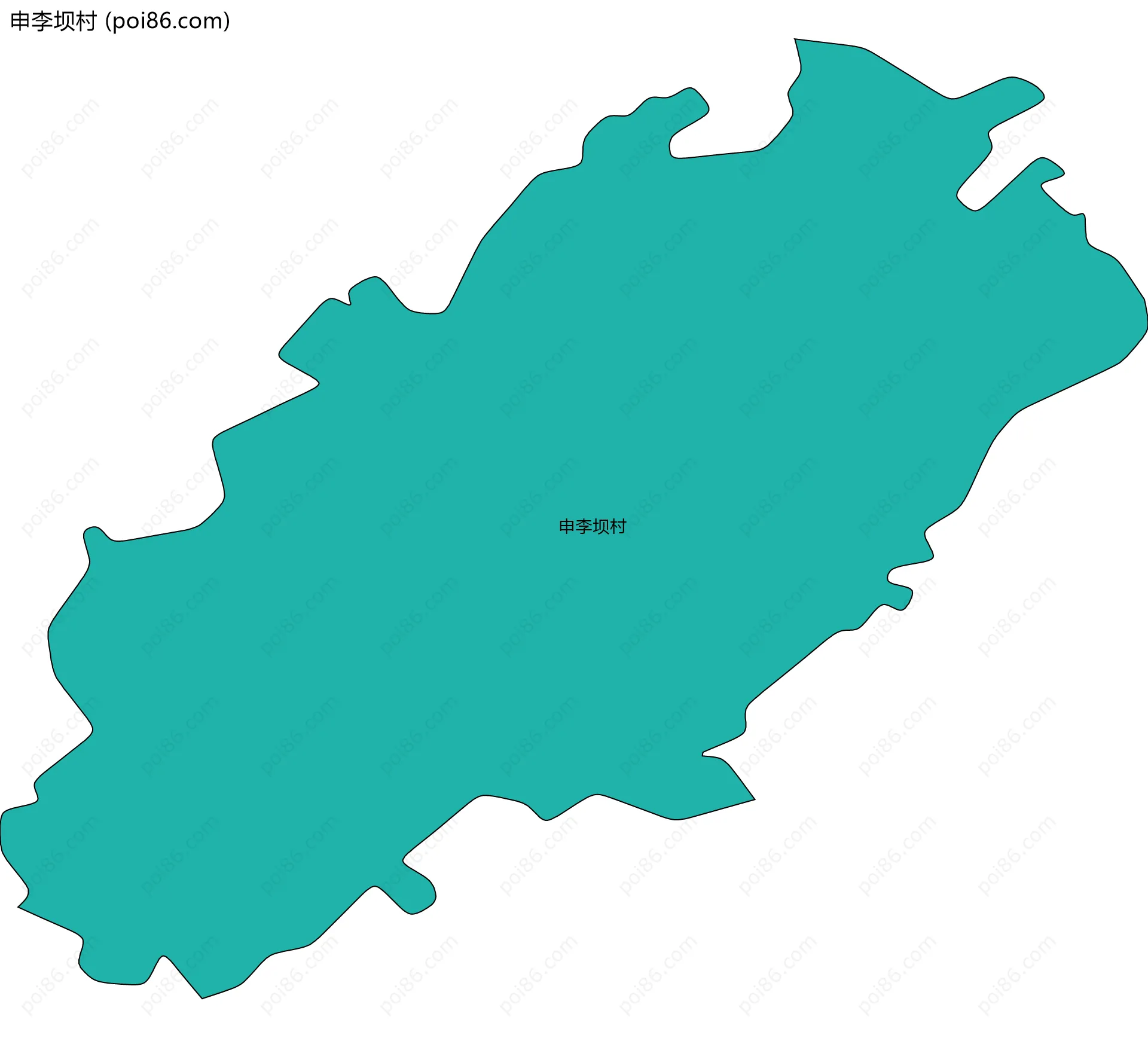 申李坝村边界地图