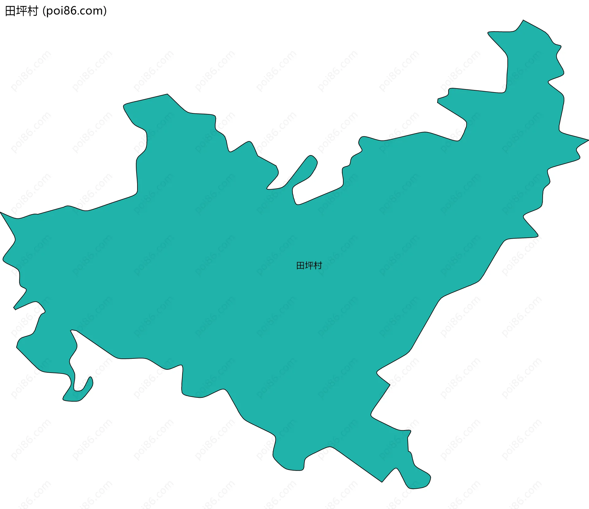 田坪村边界地图