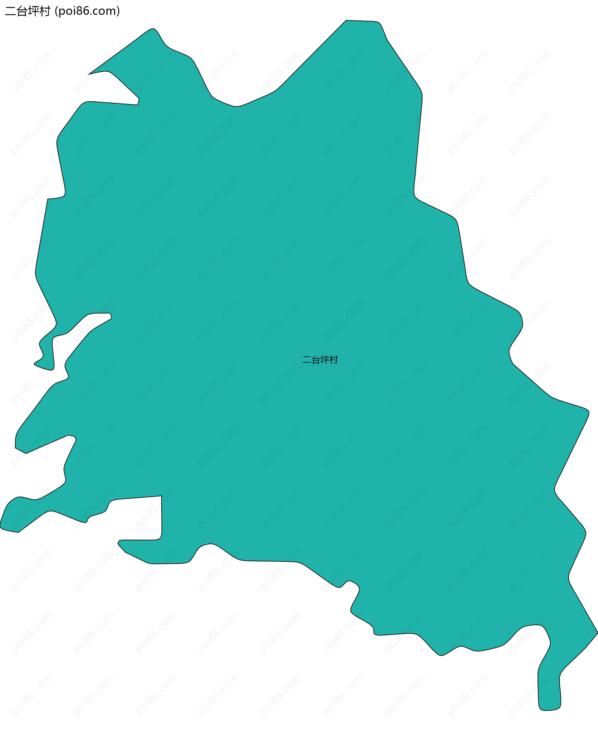 二台坪村边界地图