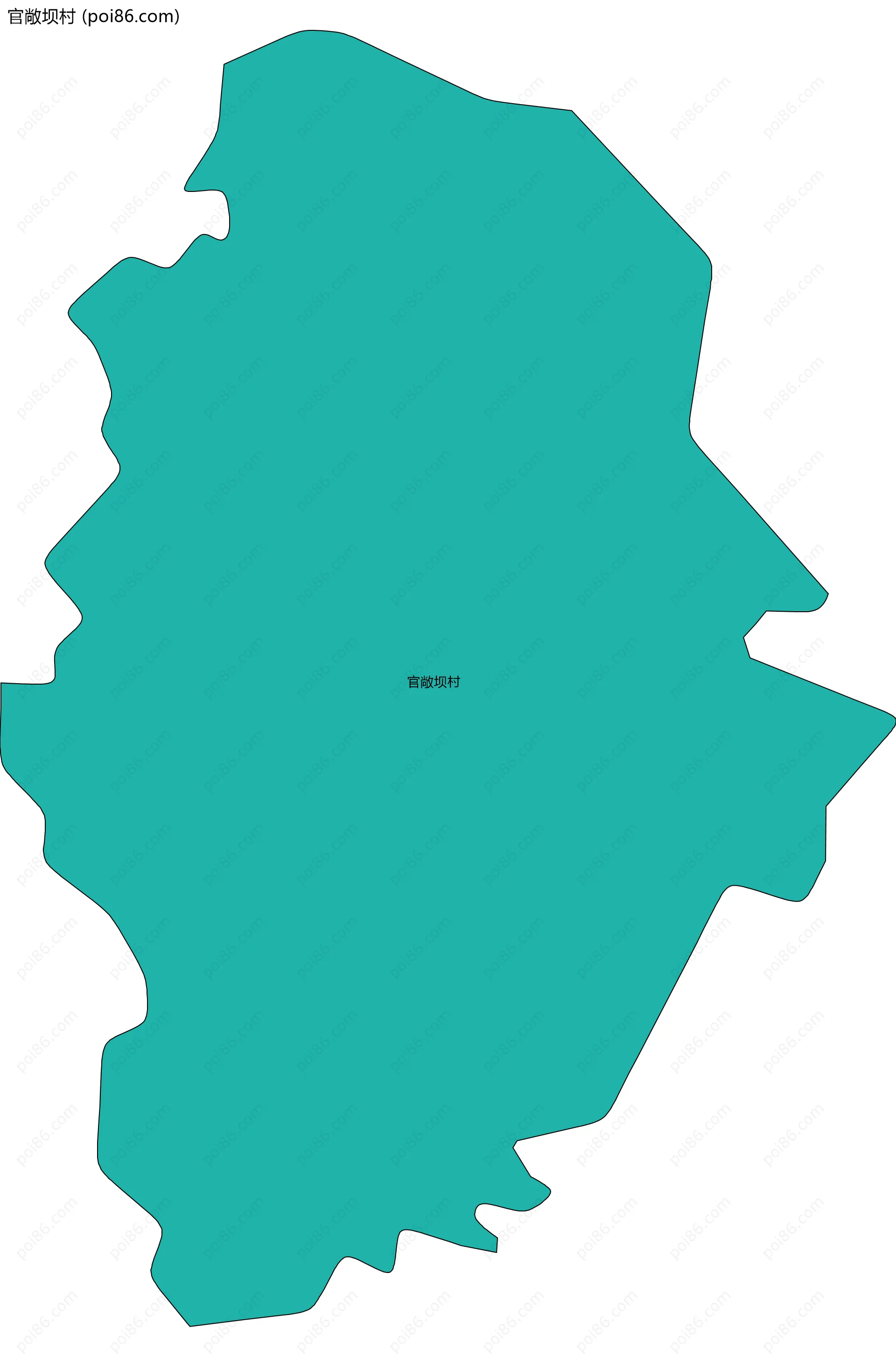 官敞坝村边界地图