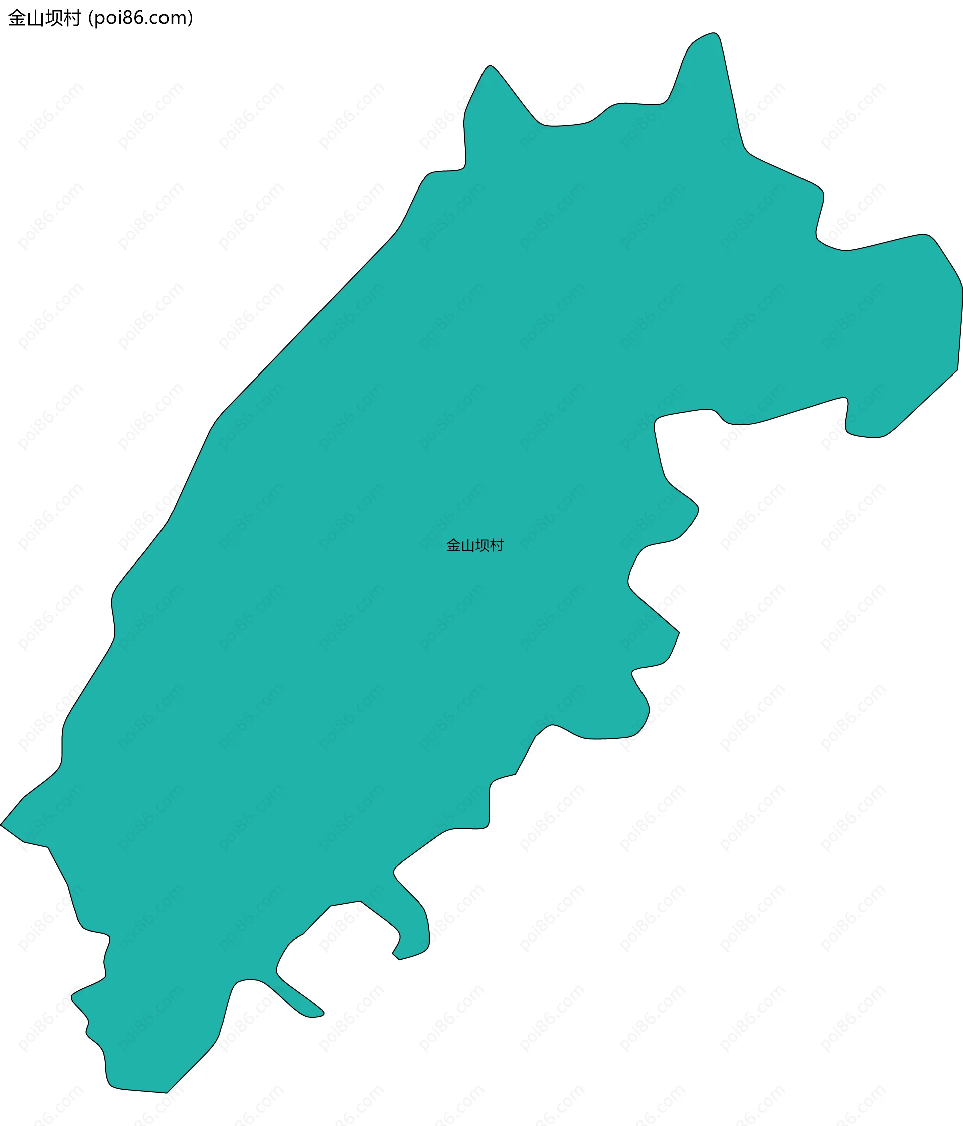 金山坝村边界地图