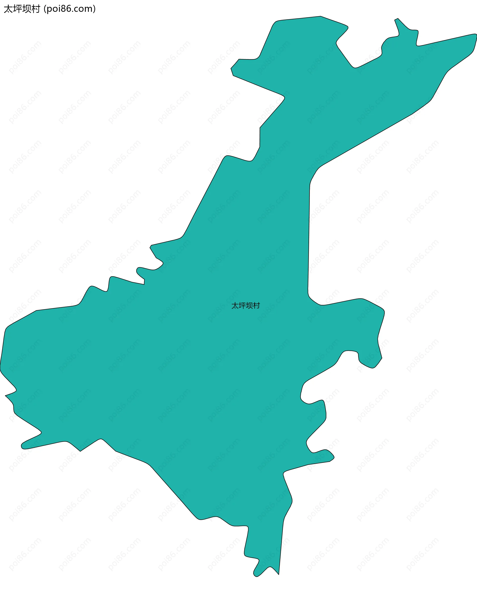 太坪坝村边界地图