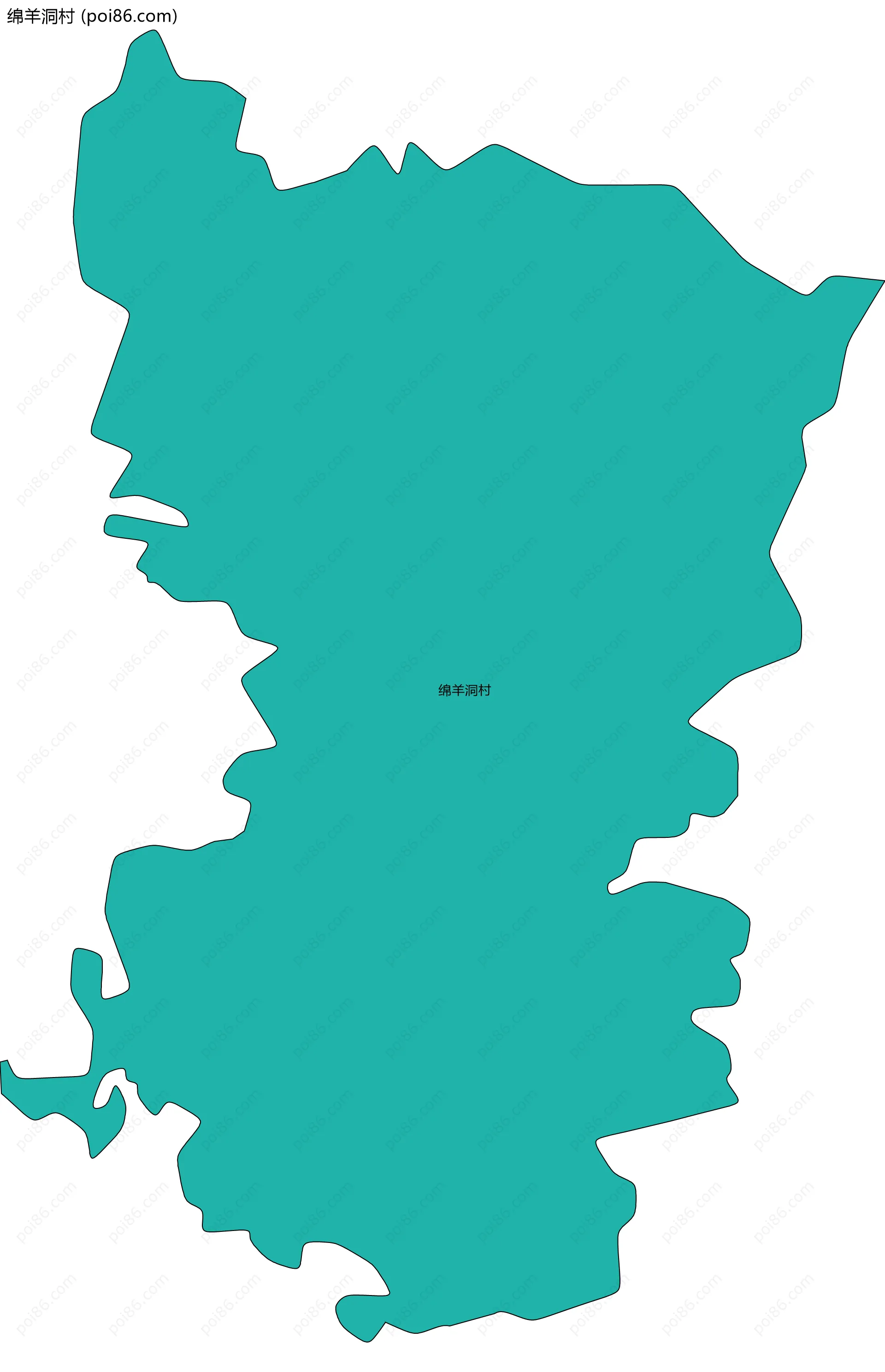 绵羊洞村边界地图