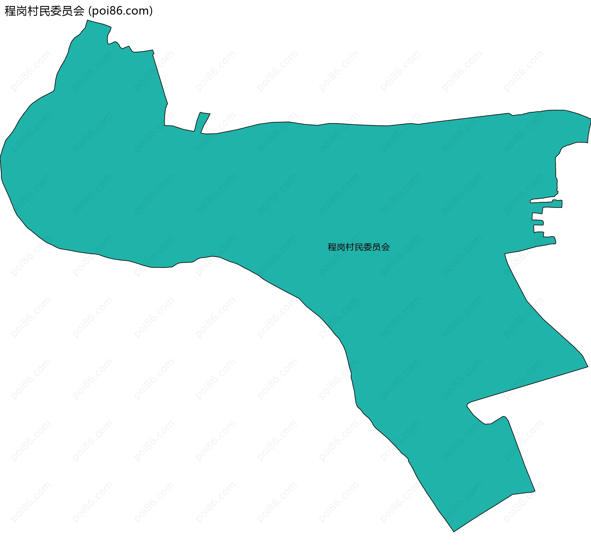 程岗村民委员会边界地图