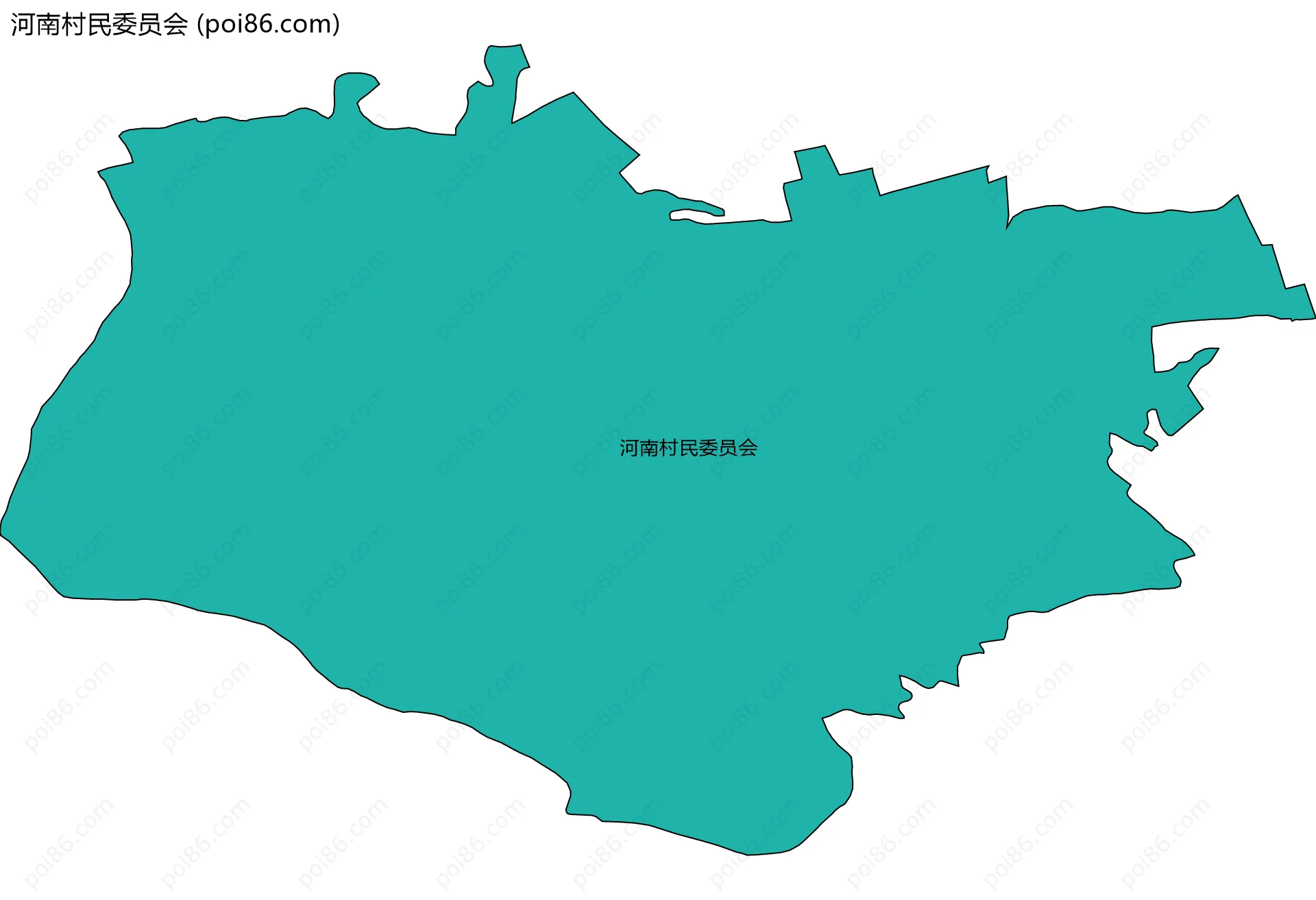 河南村民委员会边界地图