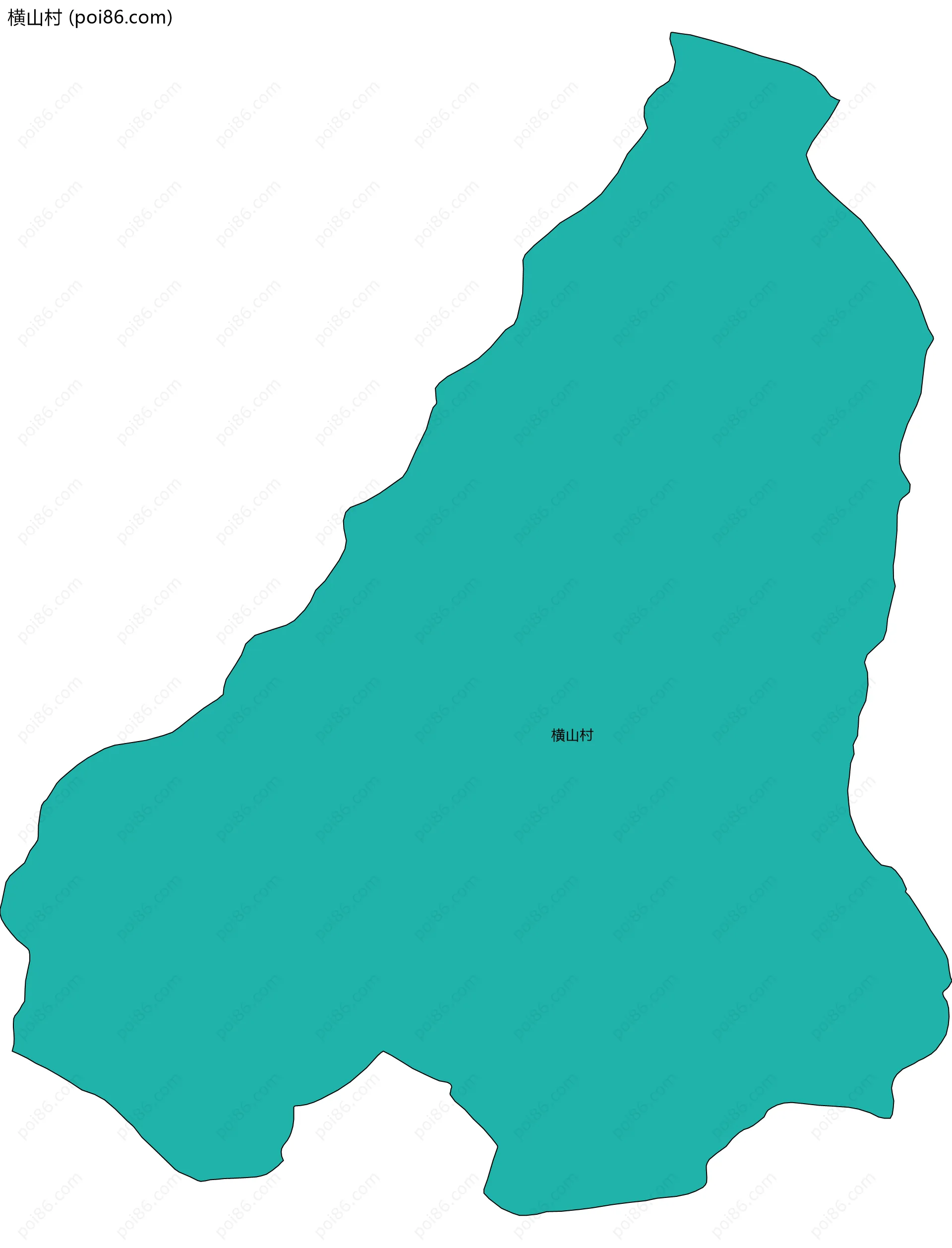 横山村边界地图