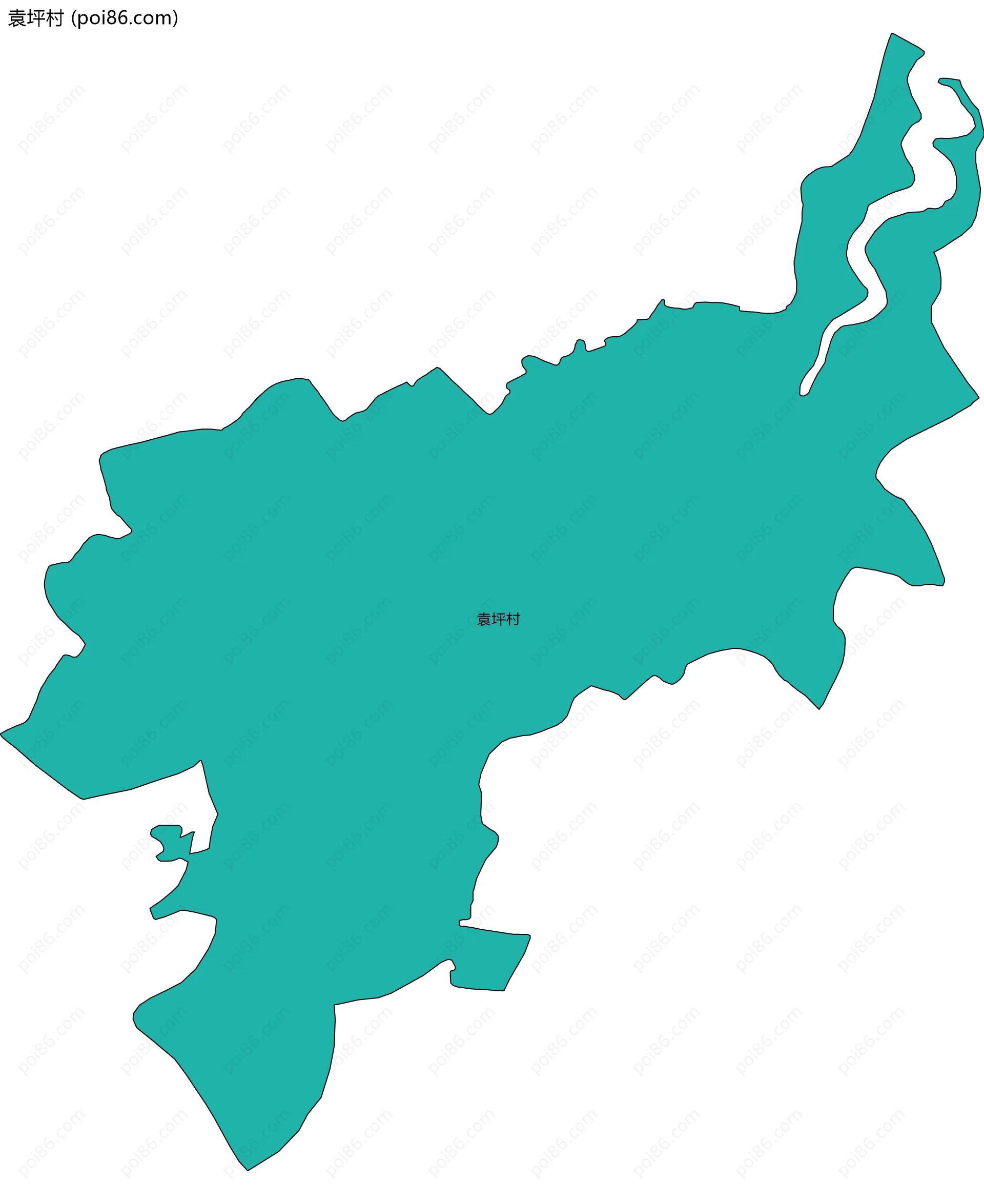 袁坪村边界地图